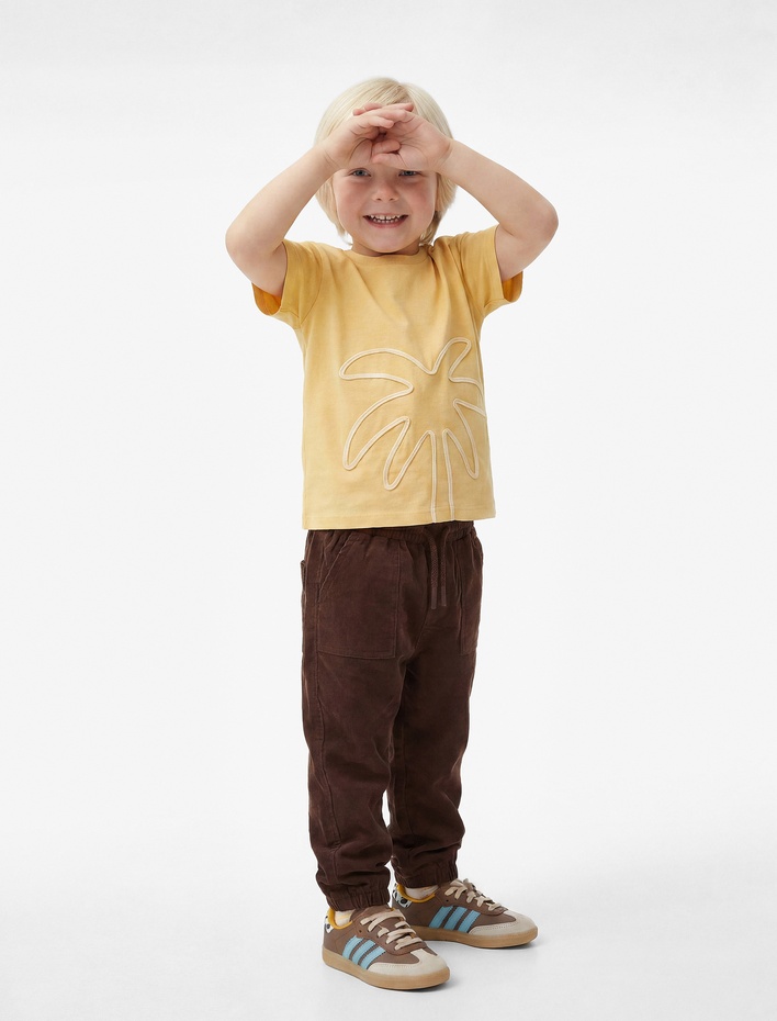 Erkek Bebek Pamuklu Beli Bağcıklı Modal Karışımlı Basic Jogger Pantolon