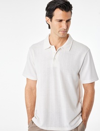 Regular Fit Kısa Kollu Düğmeli Polo Yaka Basic Tişört