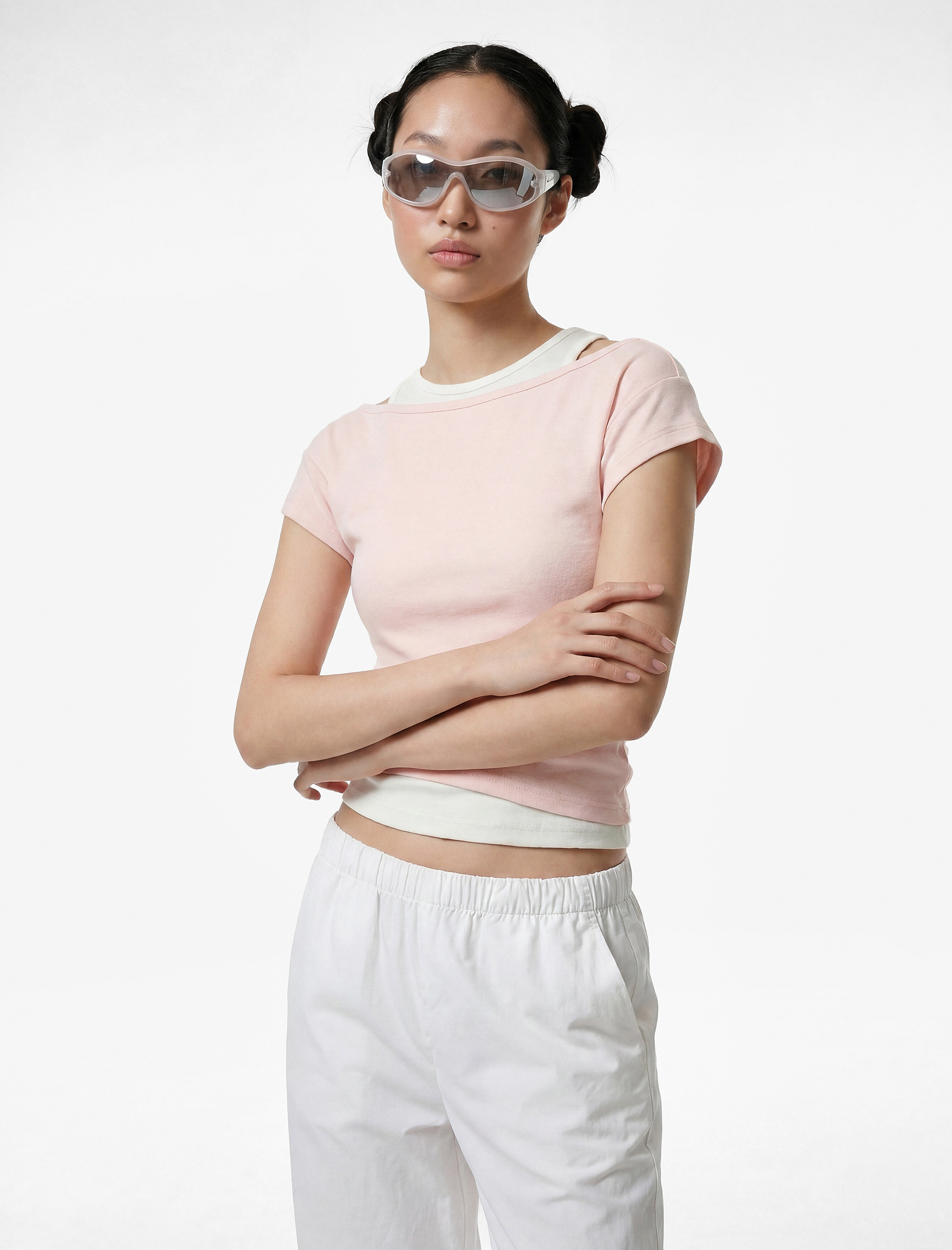   Slim Fit Kısa Kollu Bisiklet Yaka Atlet Detaylı İkili Tişört