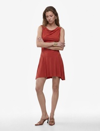 Koton X Melis Ağazat - Slim Fit Aksesuar Detaylı Asimetrik Kesim Tek Omuz Mini Elbise