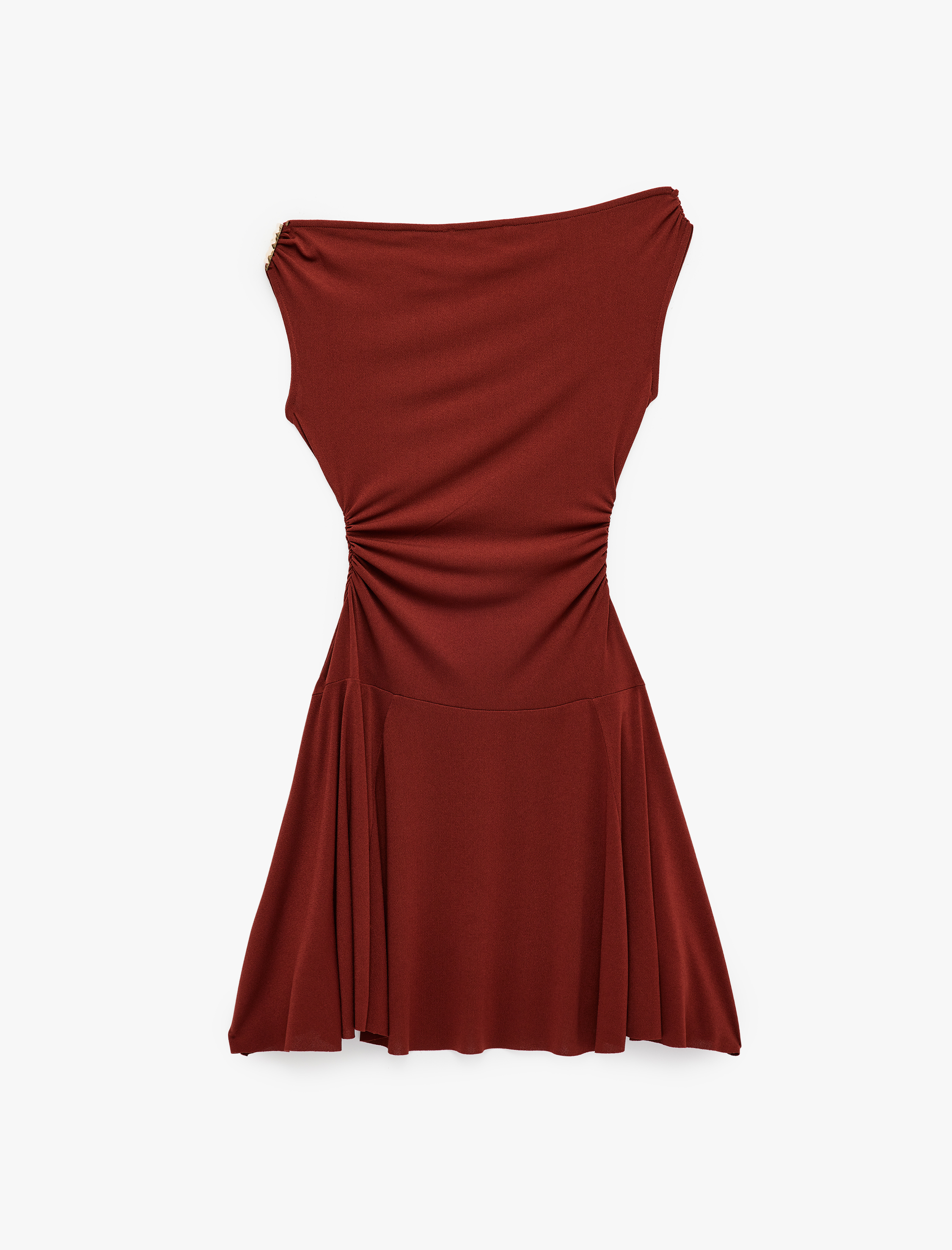   Koton X Melis Ağazat - Slim Fit Aksesuar Detaylı Asimetrik Kesim Tek Omuz Mini Elbise