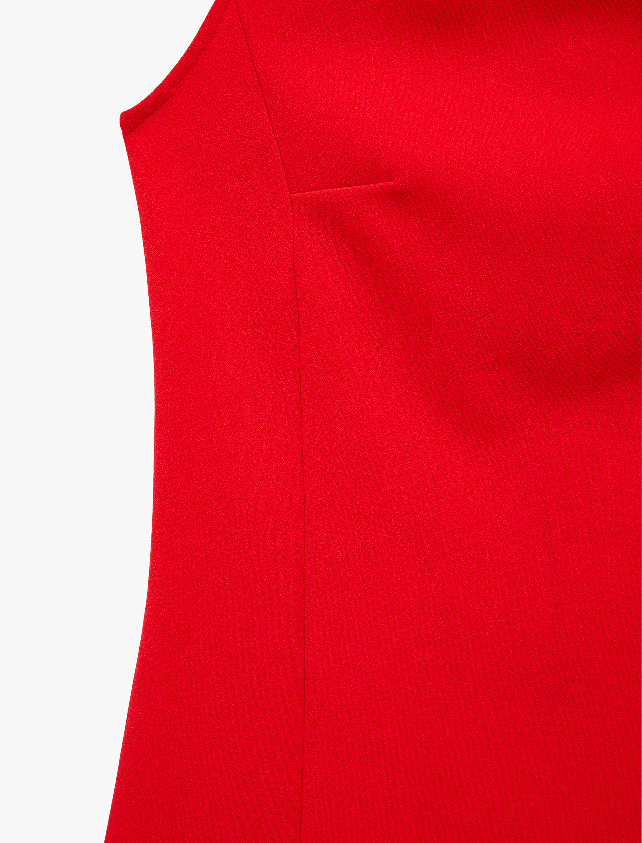   Krep Scuba Kumaş Slim Fit Yuvarlak Kayık Yaka Kolsuz Mini Elbise