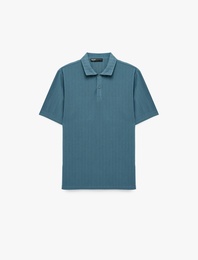 Regular Fit Kısa Kollu Düğmeli Polo Yaka Tişört