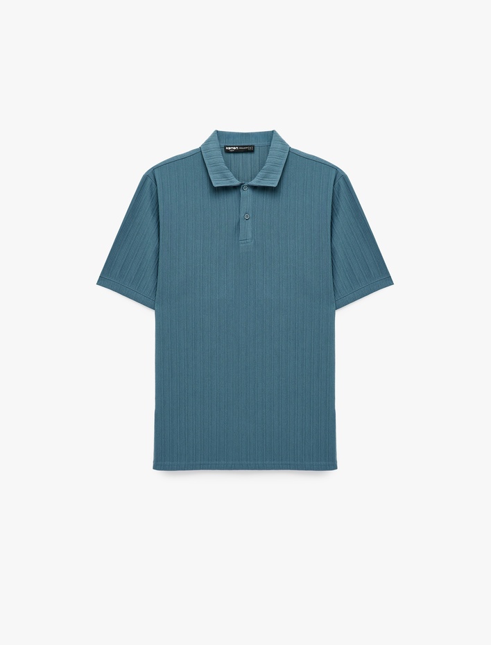  Regular Fit Kısa Kollu Düğmeli Polo Yaka Tişört
