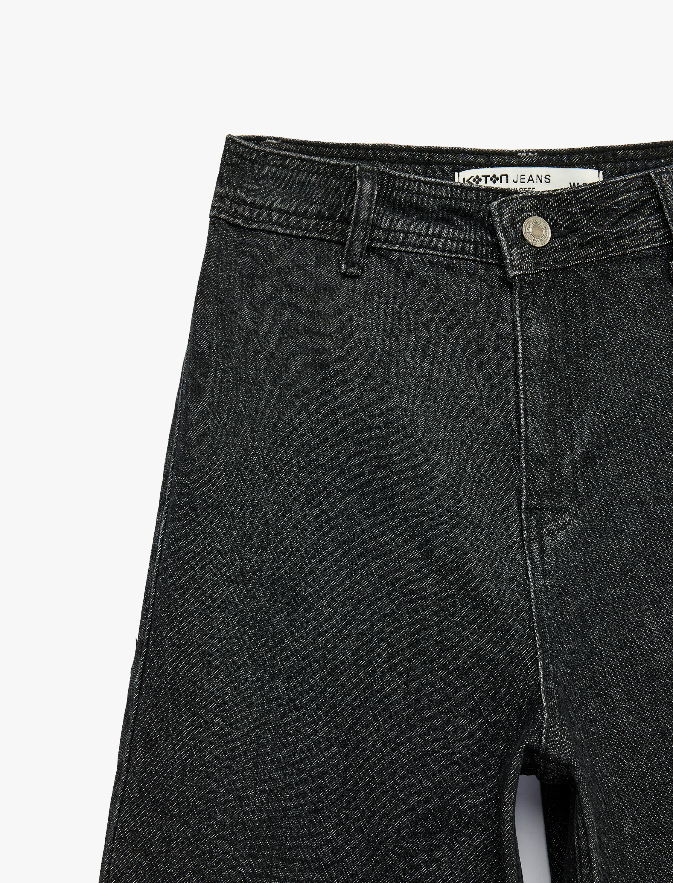   Yüksek Bel Rahat Kalıp Pamuklu Denim Pantolon - Culotte Jeans