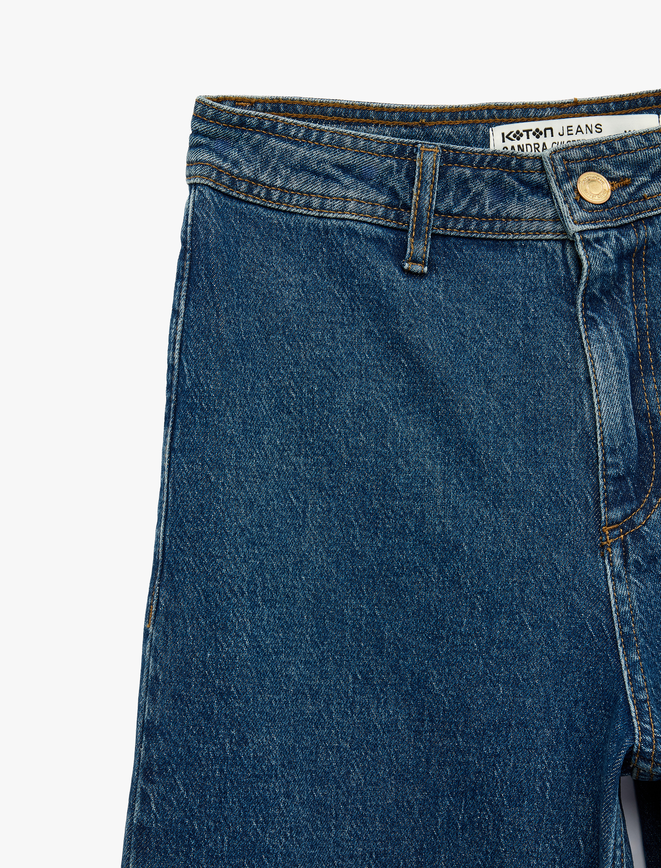   Yüksek Bel Rahat Kalıp Pamuklu Denim Pantolon - Culotte Jeans