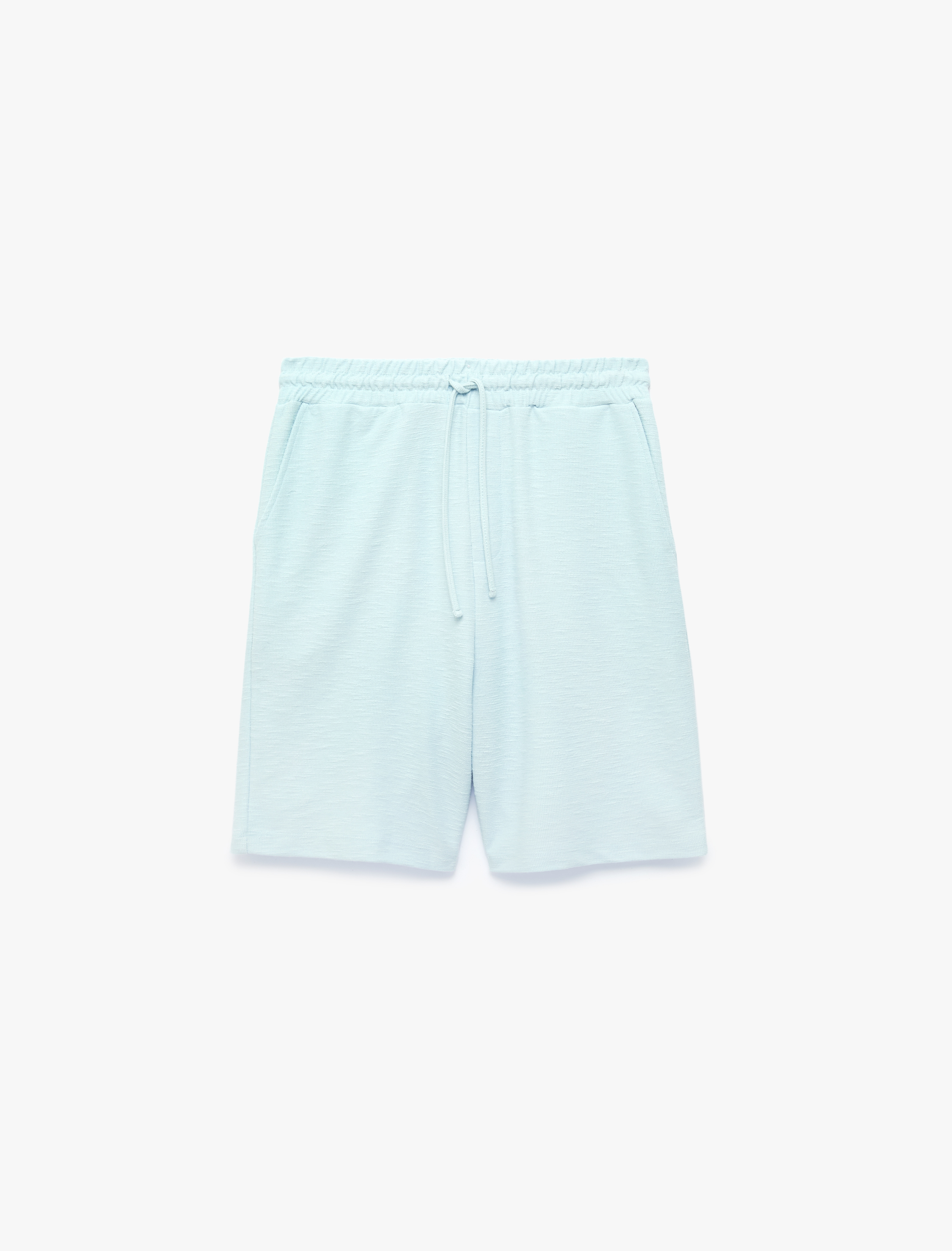   Regular Fit Cepli Bermuda Beli Bağcıklı Şort