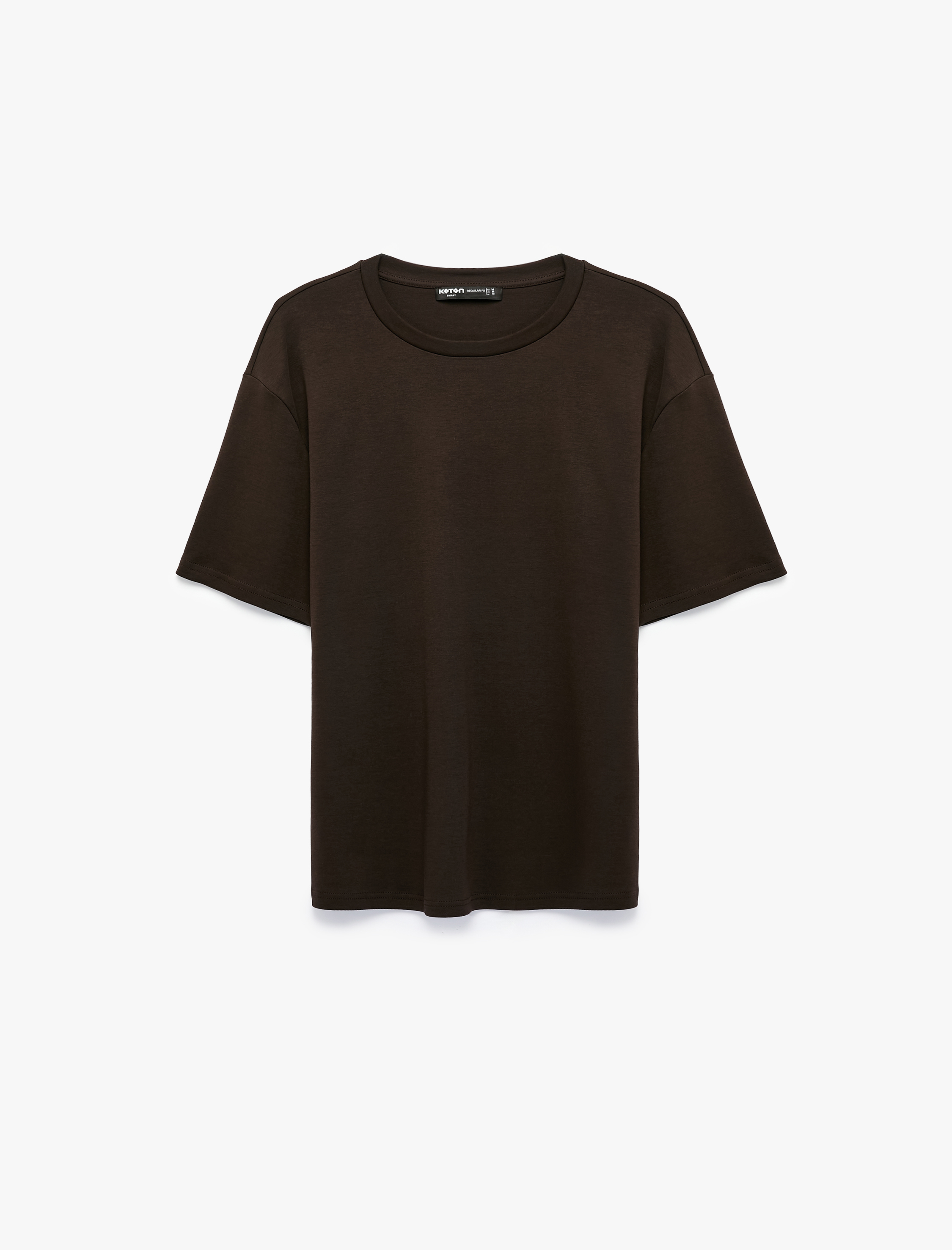   Pamuklu Bisiklet Yaka Kısa Kollu Basic Oversize Tişört