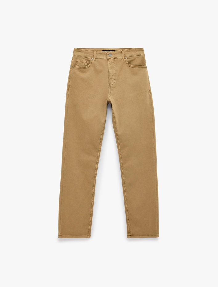  Normal Bel Pamuklu Cepli Straight Fit Jean Pantolon - Mark Jean