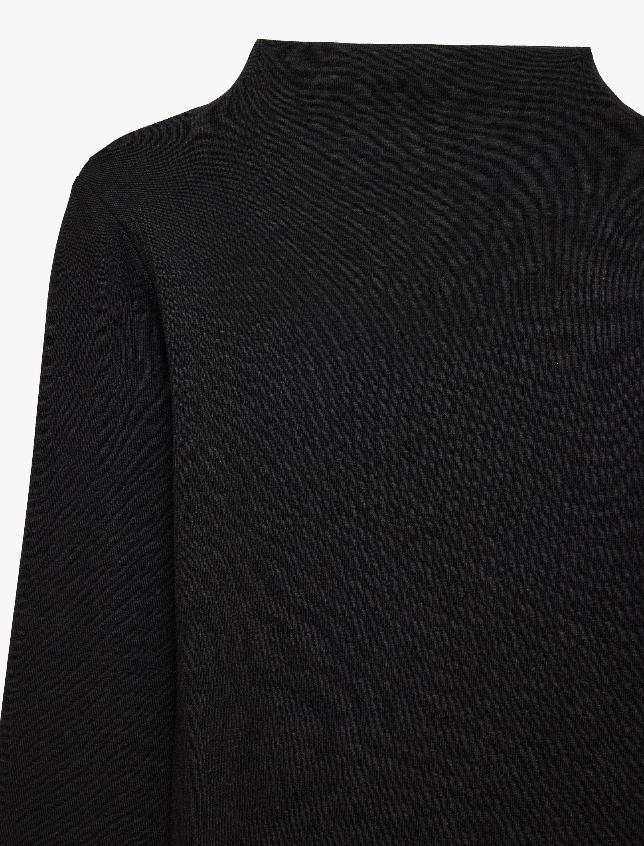   Modal Karışımlı Slim Fit Dik Yaka Uzun Kollu Tişört