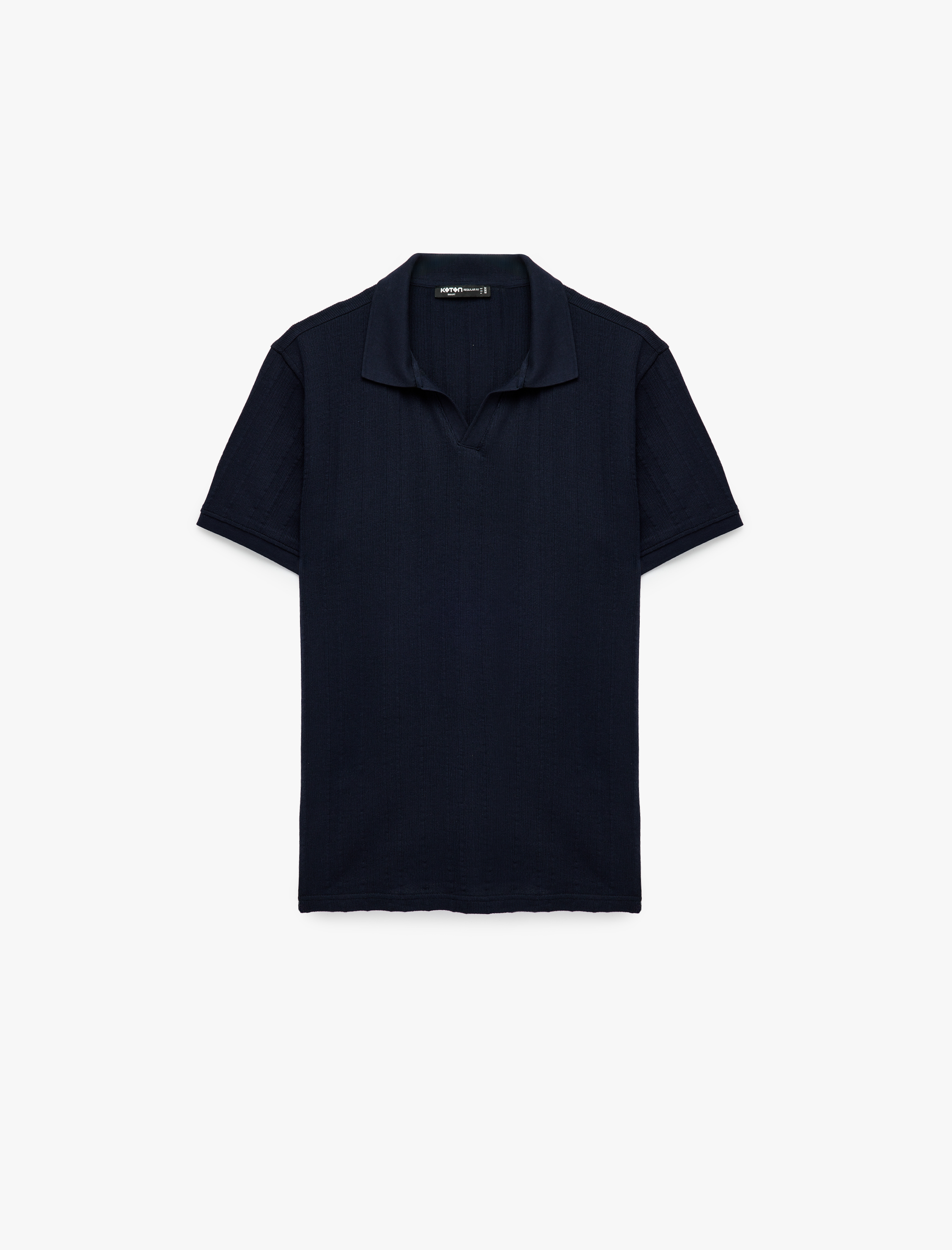   Pamuklu Regular Fit Kısa Kollu Dokulu Polo Yaka Tişört