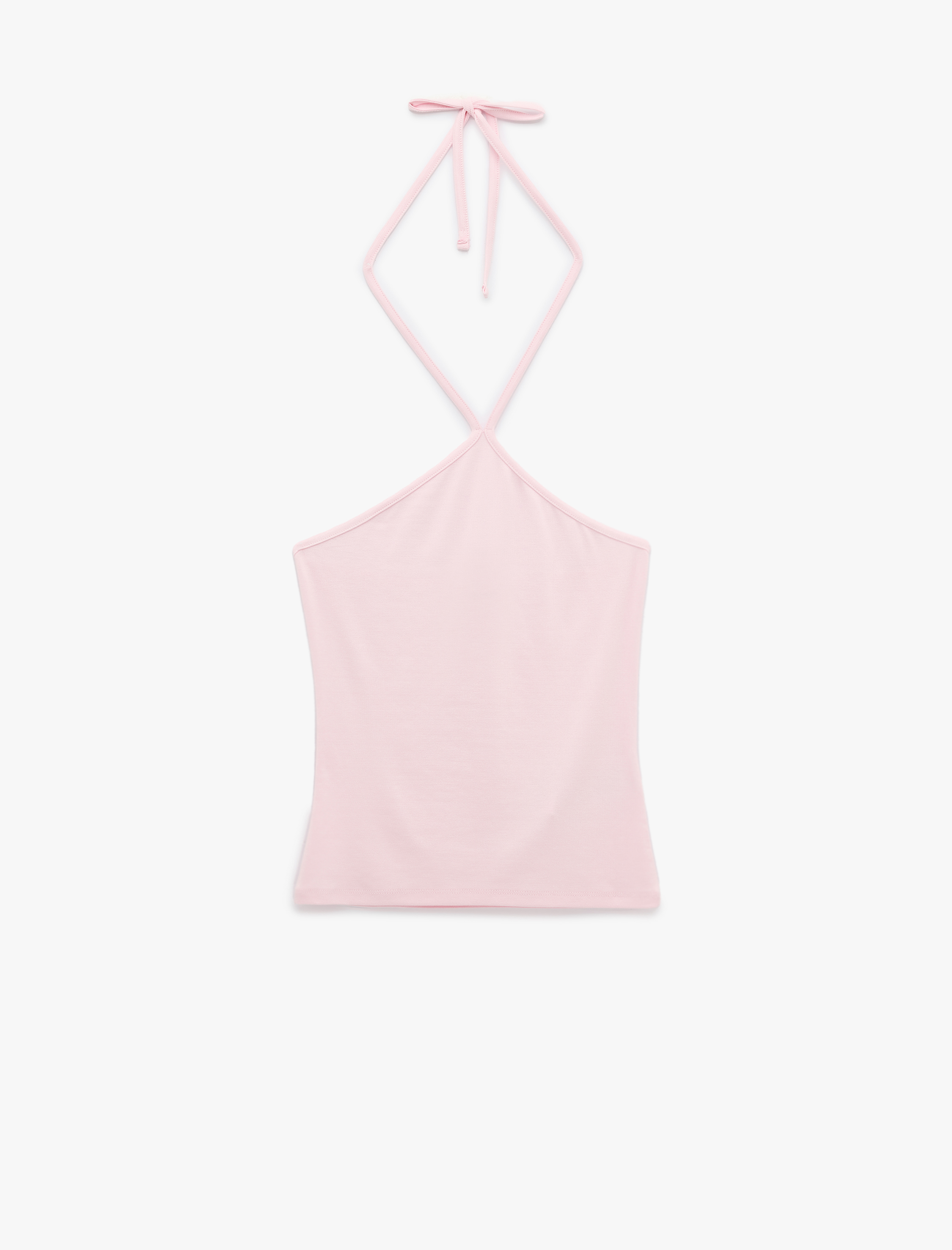   Koton X Sibil Çetinkaya - Slim Fit Boyundan Bağlamalı Halter Yaka Top
