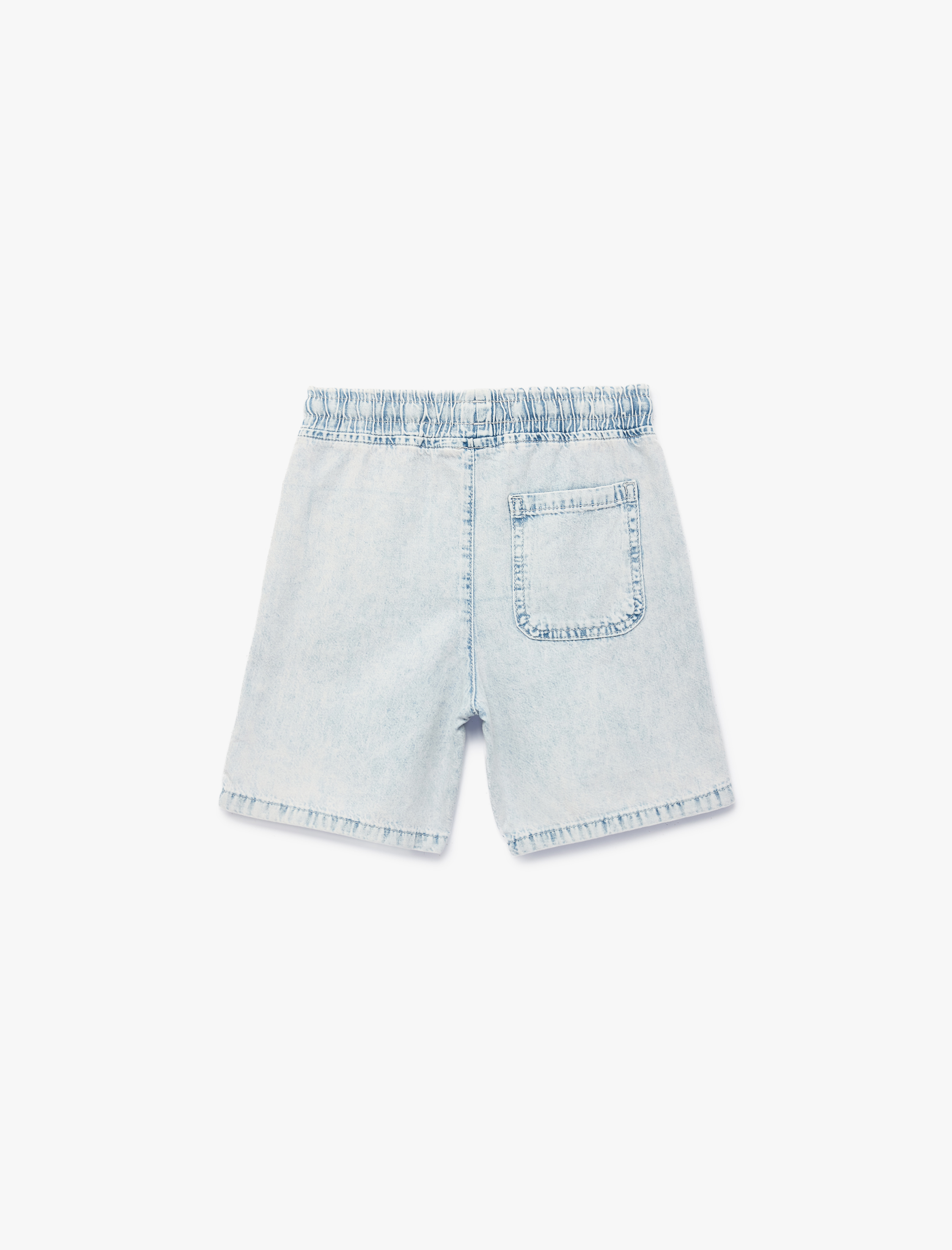  Erkek Çocuk Cep Detaylı Beli Bağlamalı Denim Şort