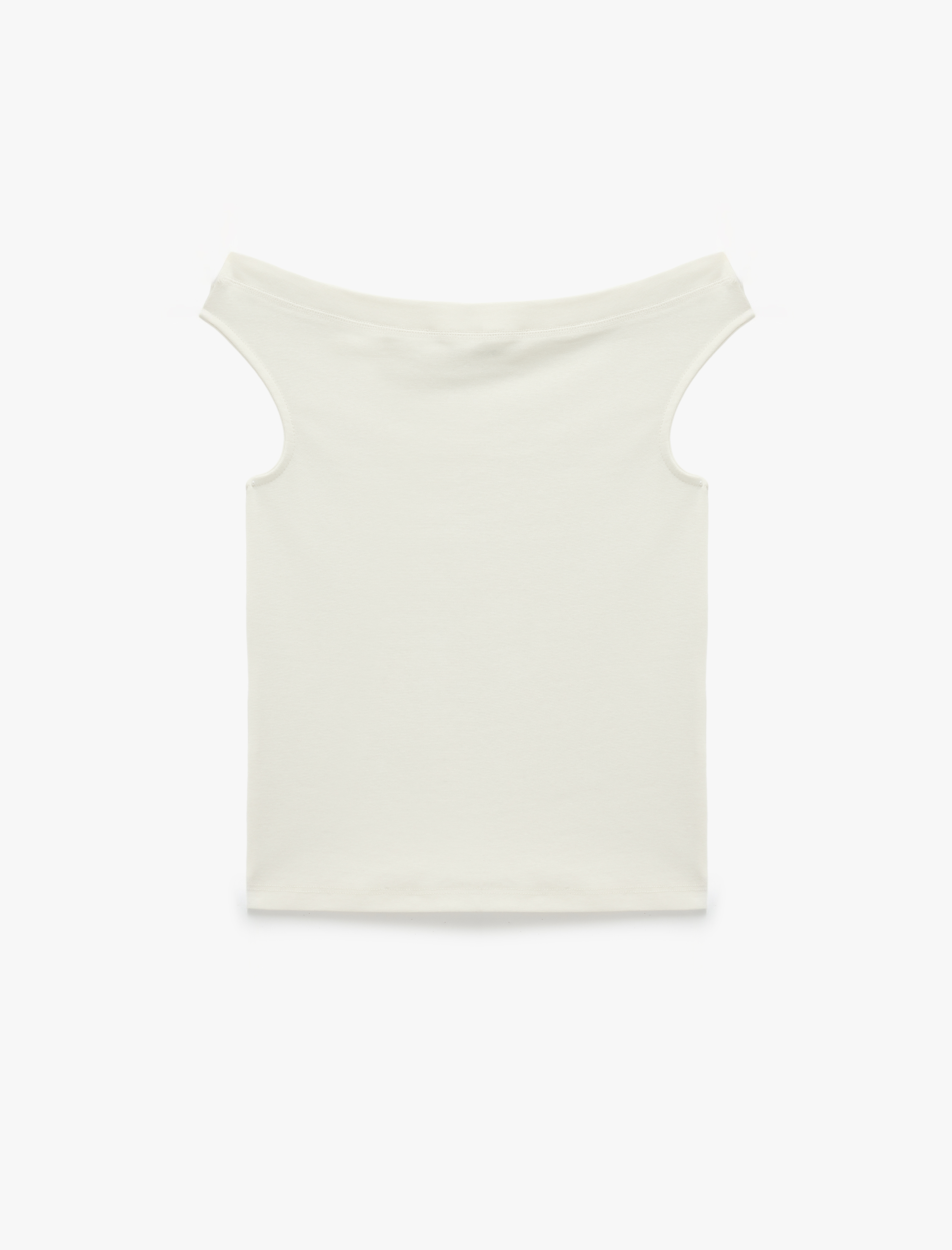   Asimetrik Yaka Slim Fit Pamuklu Kolsuz Bluz