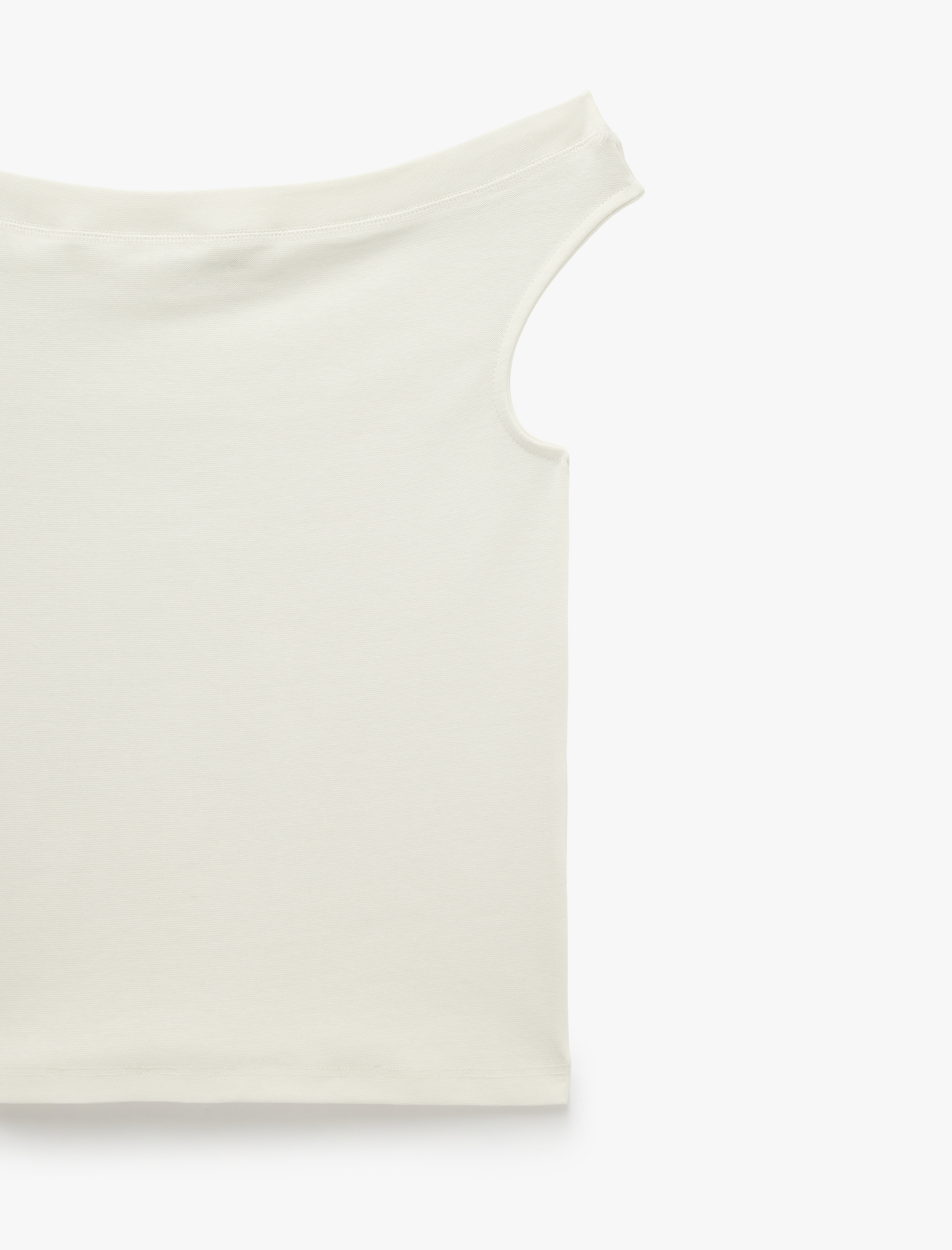   Asimetrik Yaka Slim Fit Pamuklu Kolsuz Bluz