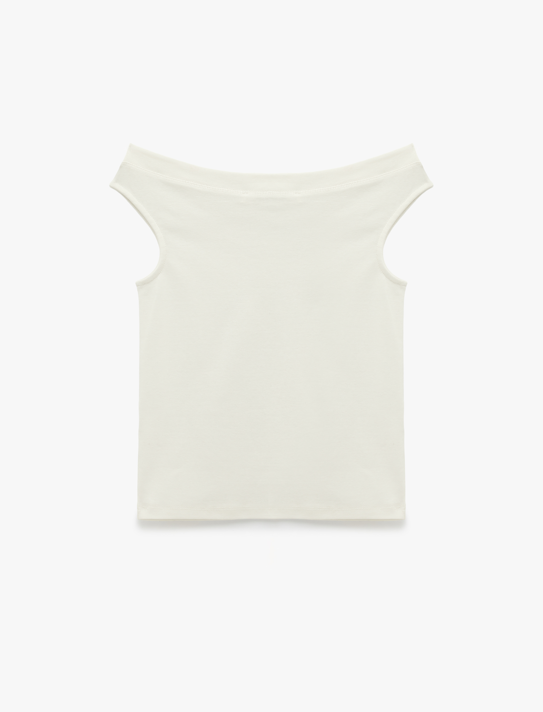   Asimetrik Yaka Slim Fit Pamuklu Kolsuz Bluz