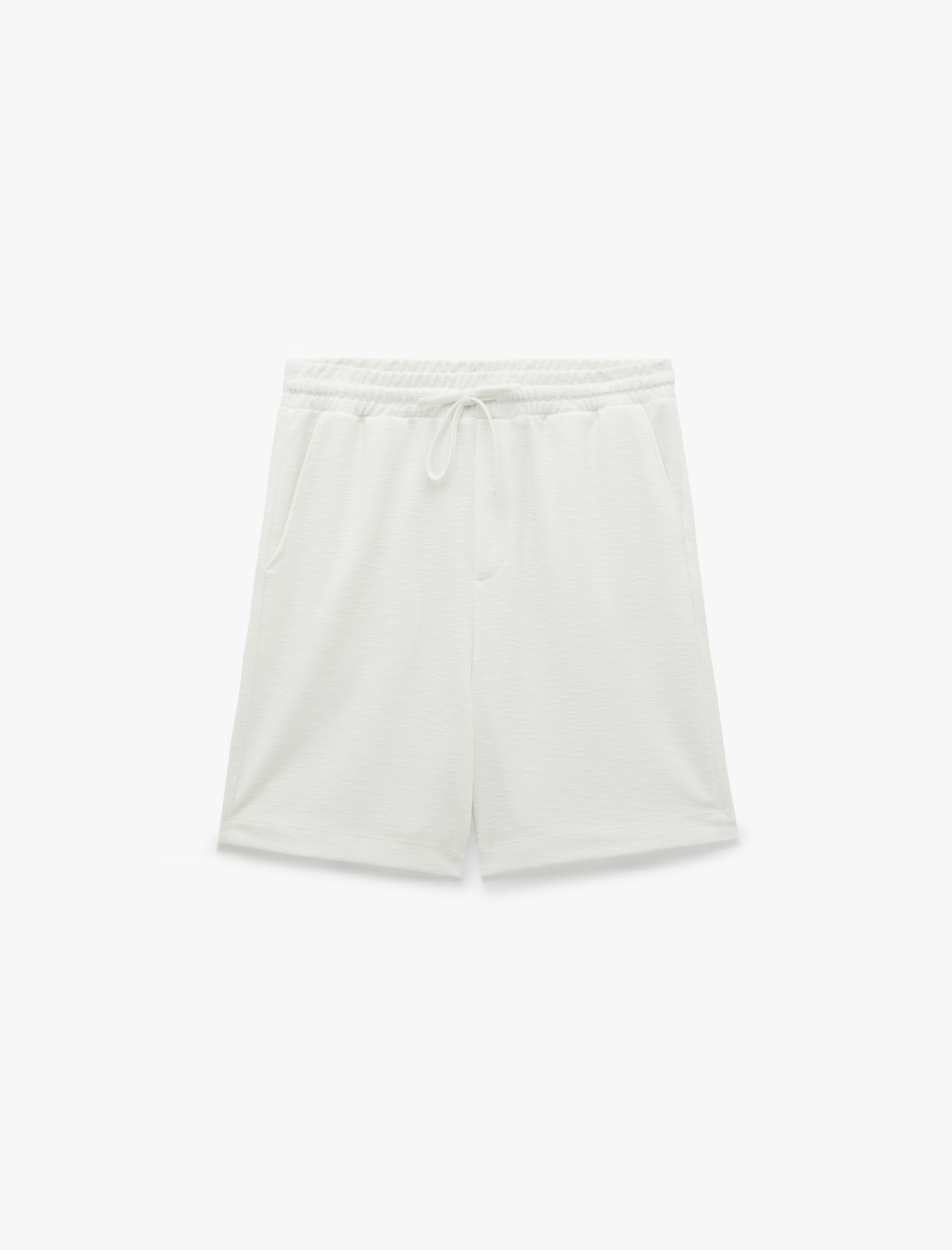   Regular Fit Cepli Bermuda Beli Bağcıklı Şort