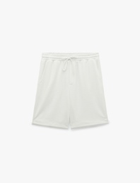 Regular Fit Cepli Bermuda Beli Bağcıklı Şort