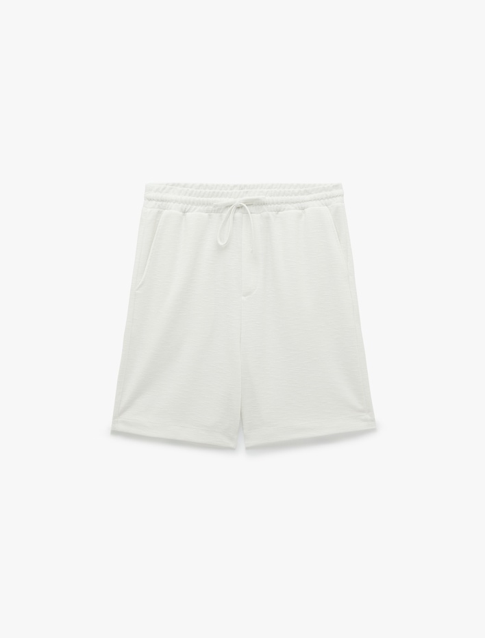  Regular Fit Cepli Bermuda Beli Bağcıklı Şort