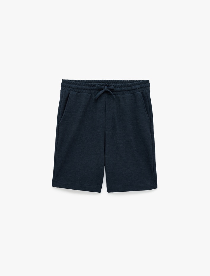  Regular Fit Cepli Bermuda Beli Bağcıklı Şort