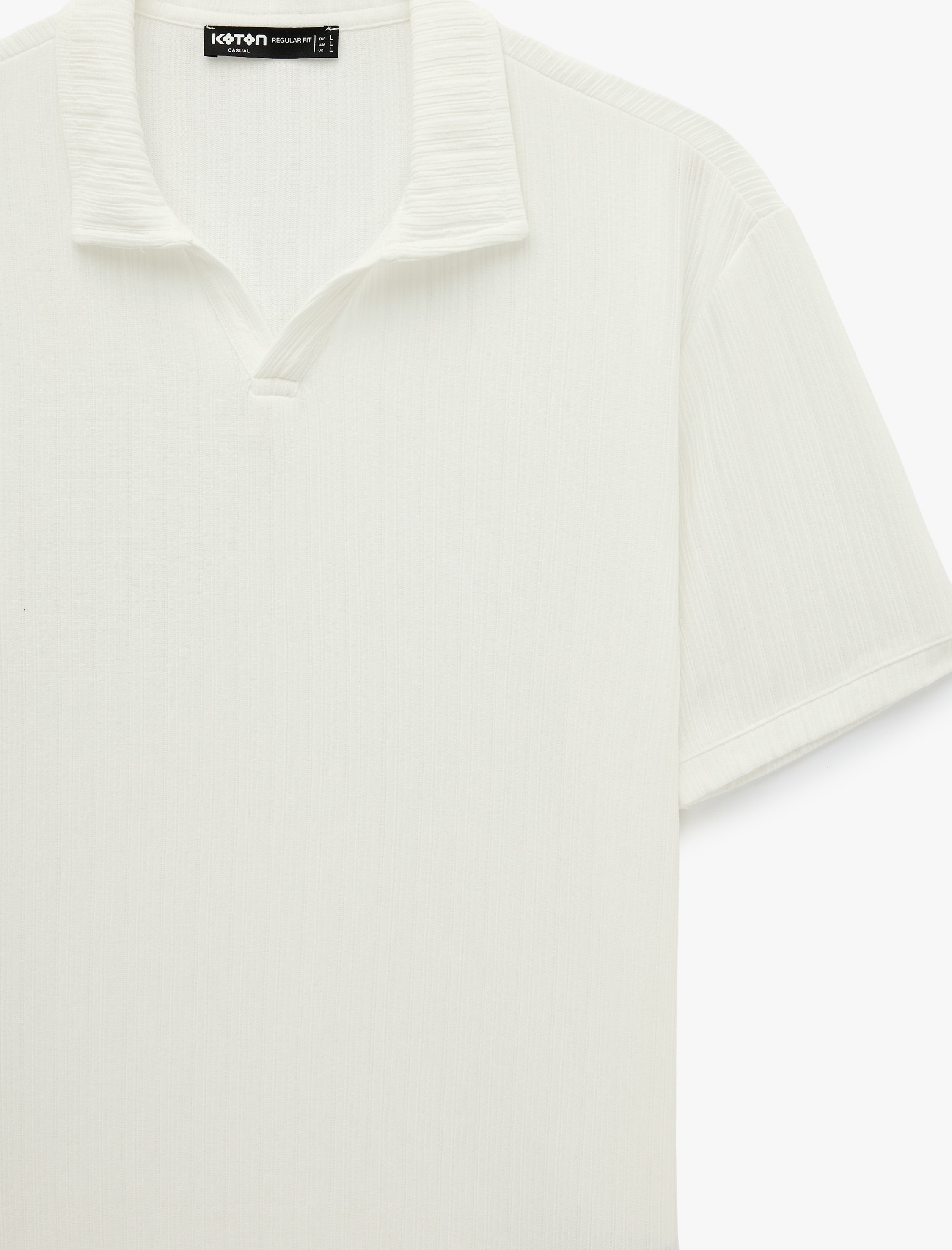   Regular Fit Kısa Kollu Dokulu Polo Yaka Tişört