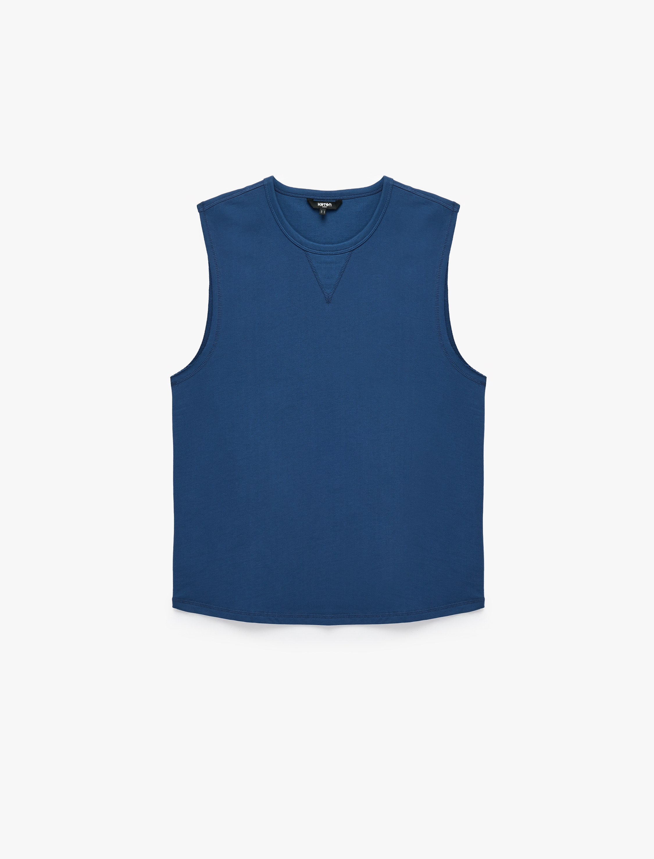   Dikiş Detaylı Pamuklu Kolsuz Bisiklet Yaka Basic Spor Atlet