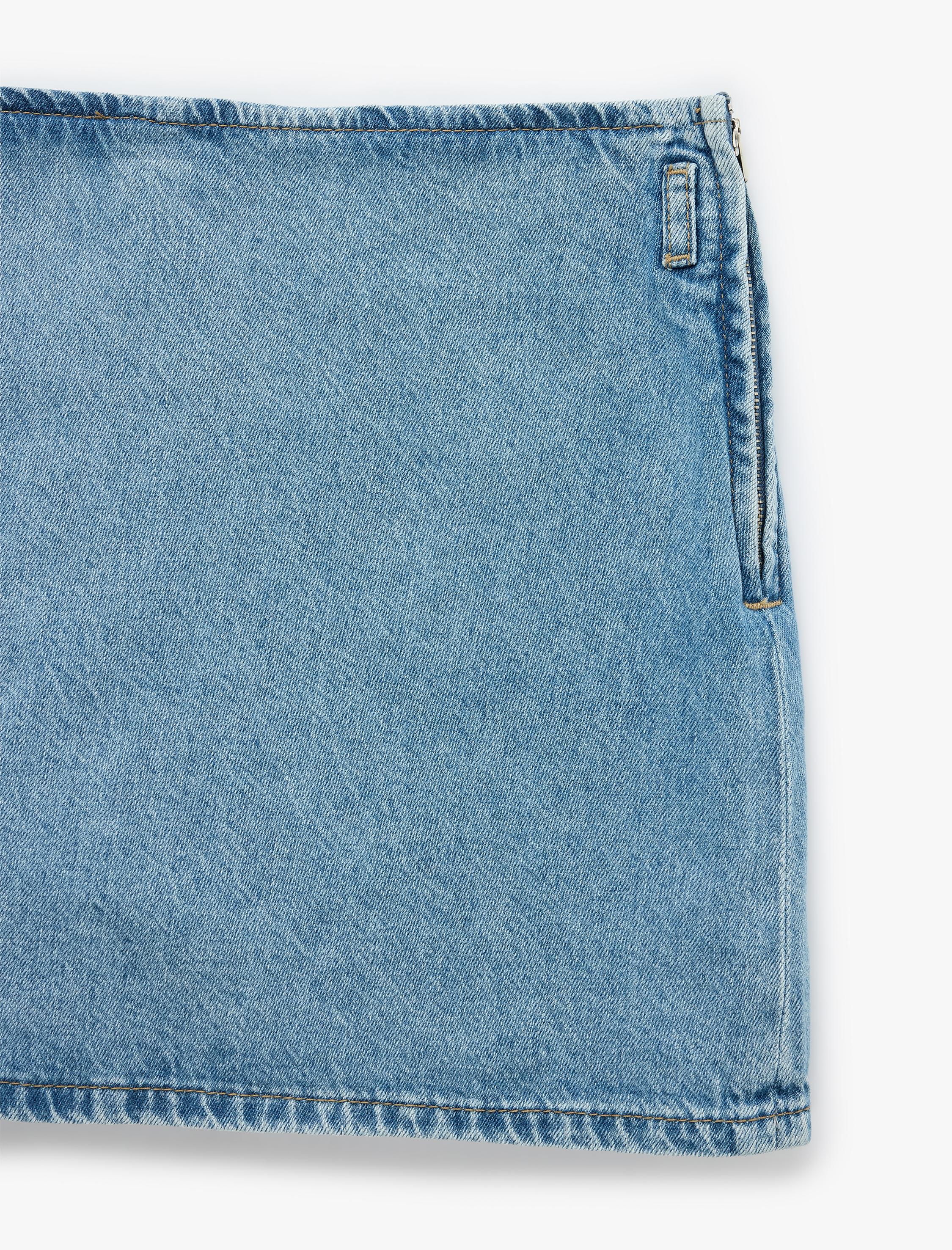   Pamuklu Fermuarlı Relax Fit Mini Denim Şort Etek
