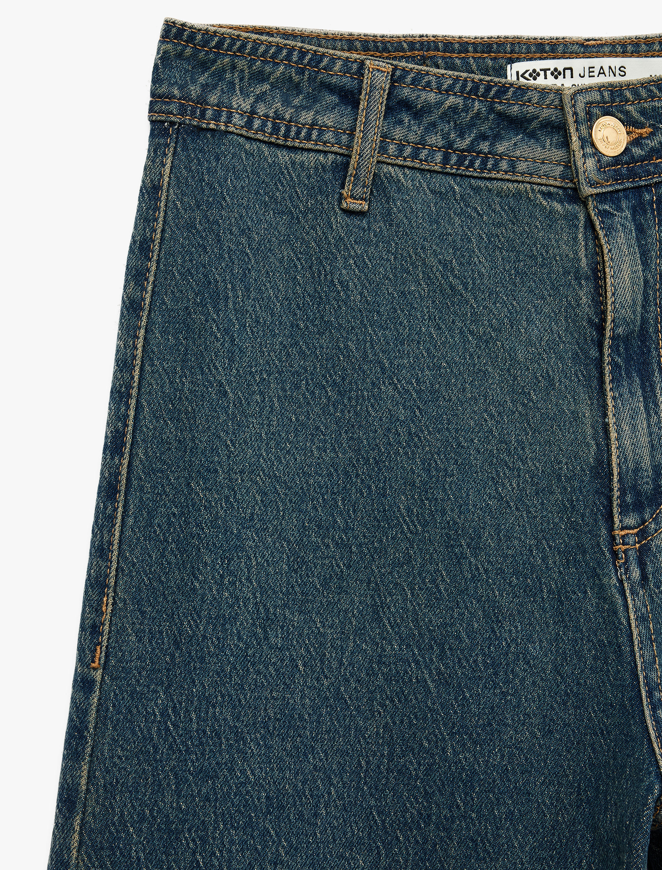   Yüksek Bel Rahat Kalıp Pamuklu Denim Pantolon - Culotte Jeans
