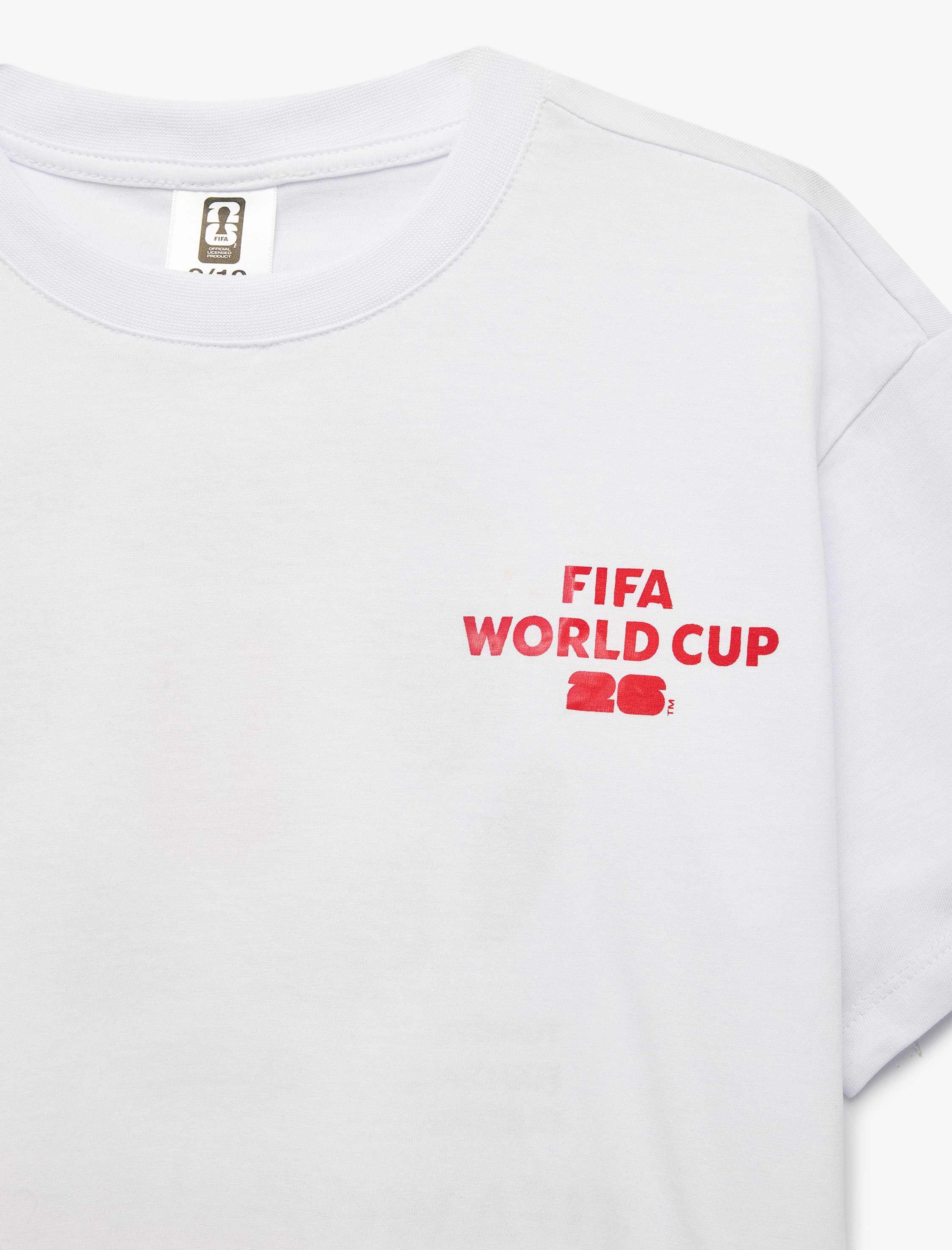  Erkek Çocuk Pamuklu Bisiklet Yaka Kısa Kollu 2026 Dünya Kupası Baskılı Fifa Lisanslı Tişört