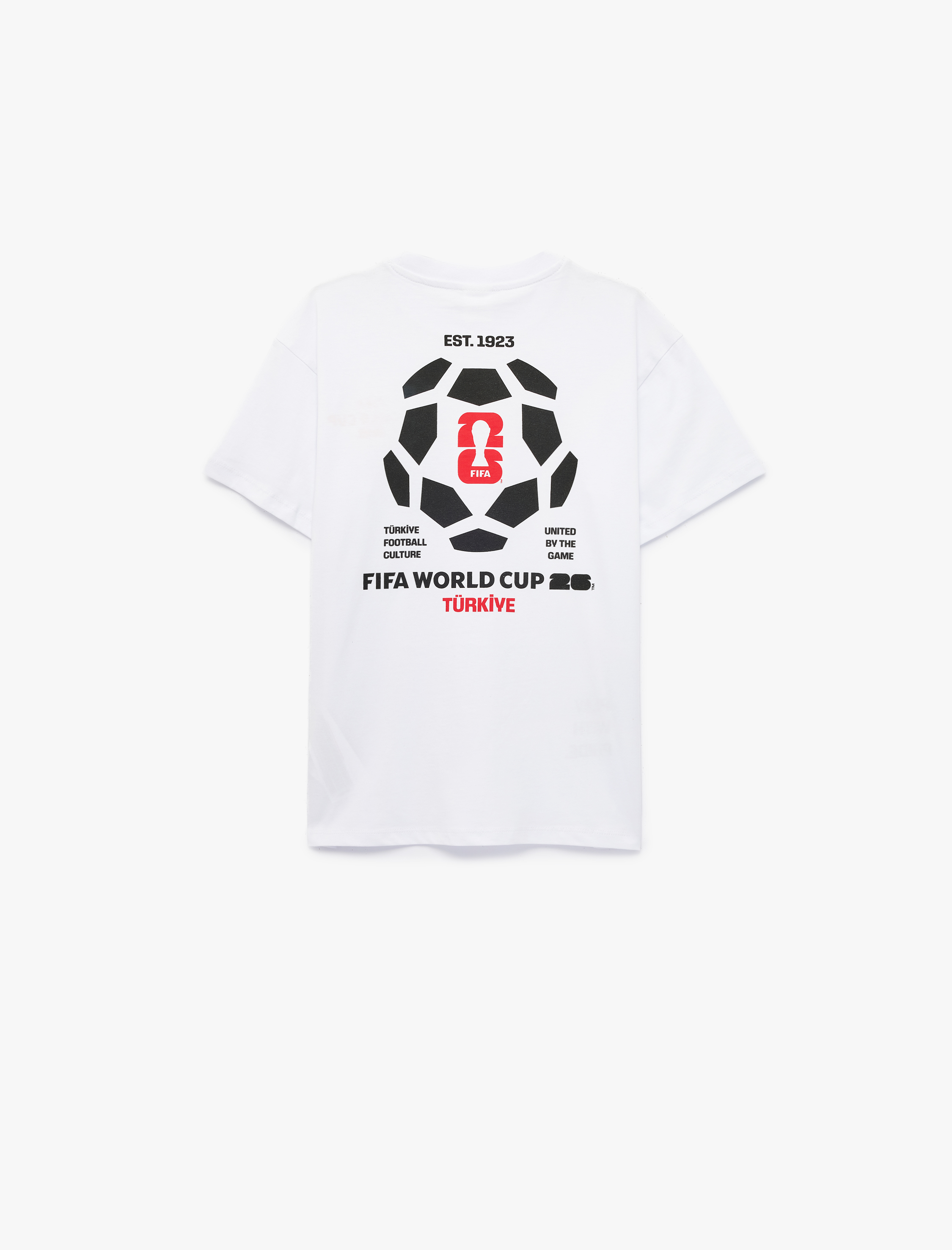  Erkek Çocuk Pamuklu Bisiklet Yaka Kısa Kollu 2026 Dünya Kupası Baskılı Fifa Lisanslı Tişört
