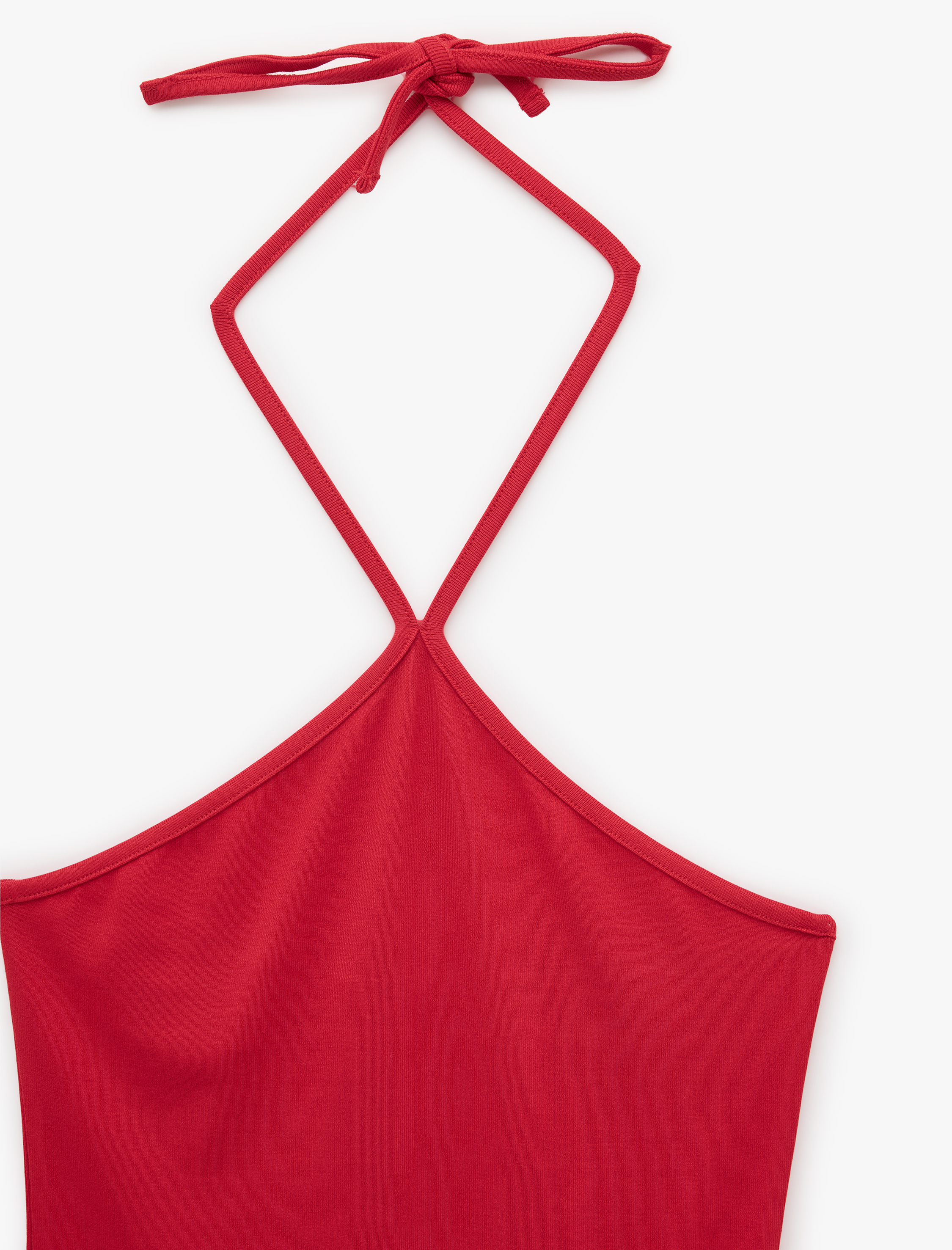   Koton X Sibil Çetinkaya - Slim Fit Boyundan Bağlamalı Halter Yaka Top