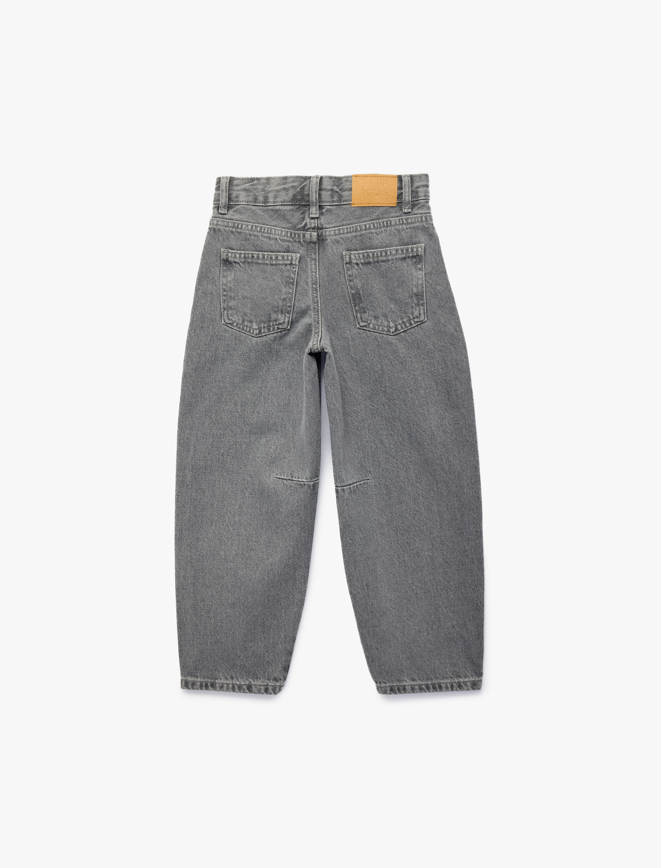  Kız Çocuk Pamuklu Dikiş Detaylı Cepli Denim Pantolon
