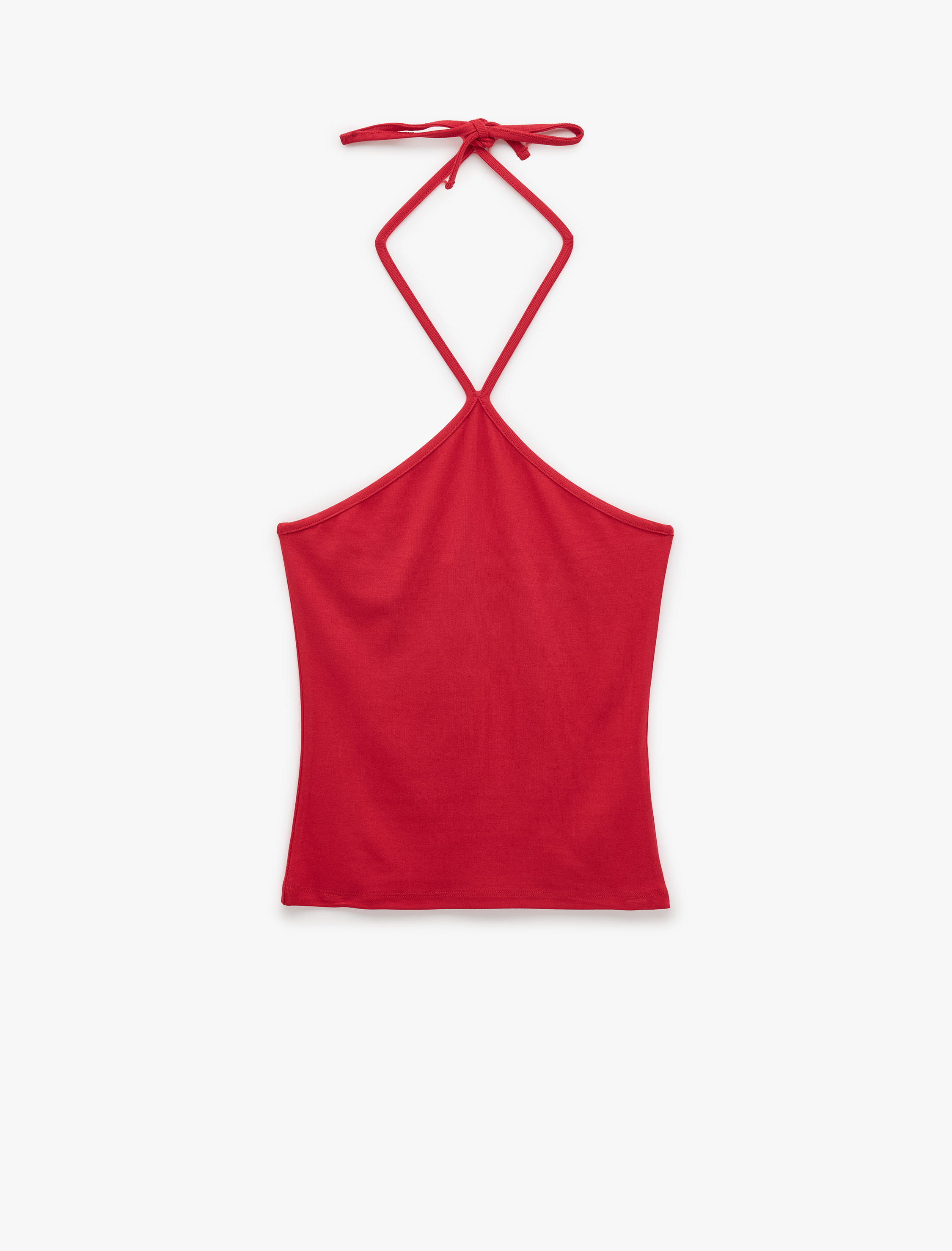   Koton X Sibil Çetinkaya - Slim Fit Boyundan Bağlamalı Halter Yaka Top