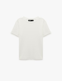 Pamuklu Slim Fit Bisiklet Yaka Kısa Kollu Basic Tişört