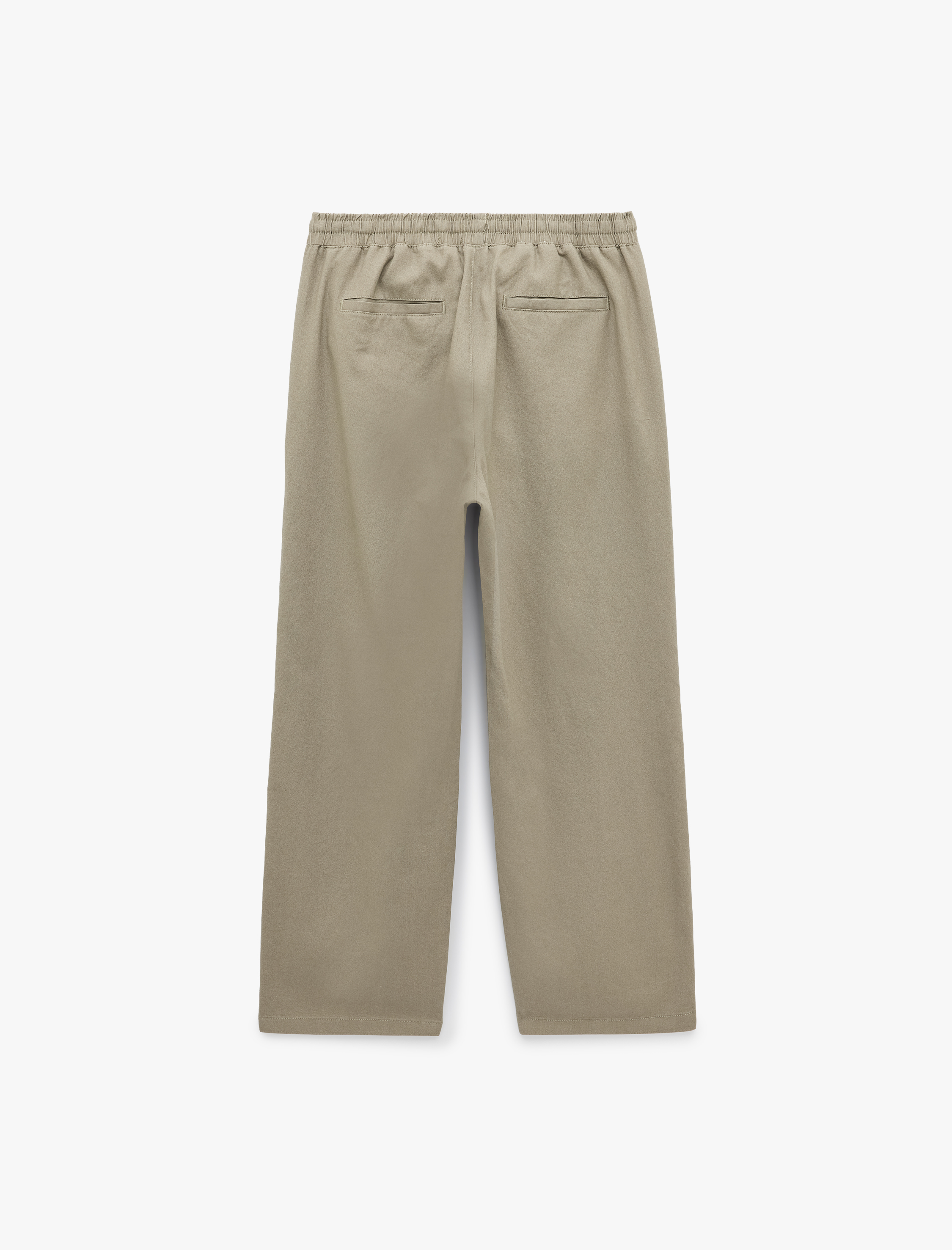   Pamuk Keten Karışımlı Bol Loose Fit Beli Bağcıklı Yazlık Pantolon