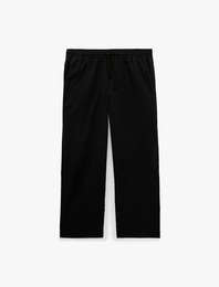 Pamuk Keten Karışımlı Bol Loose Fit Beli Bağcıklı Yazlık Pantolon