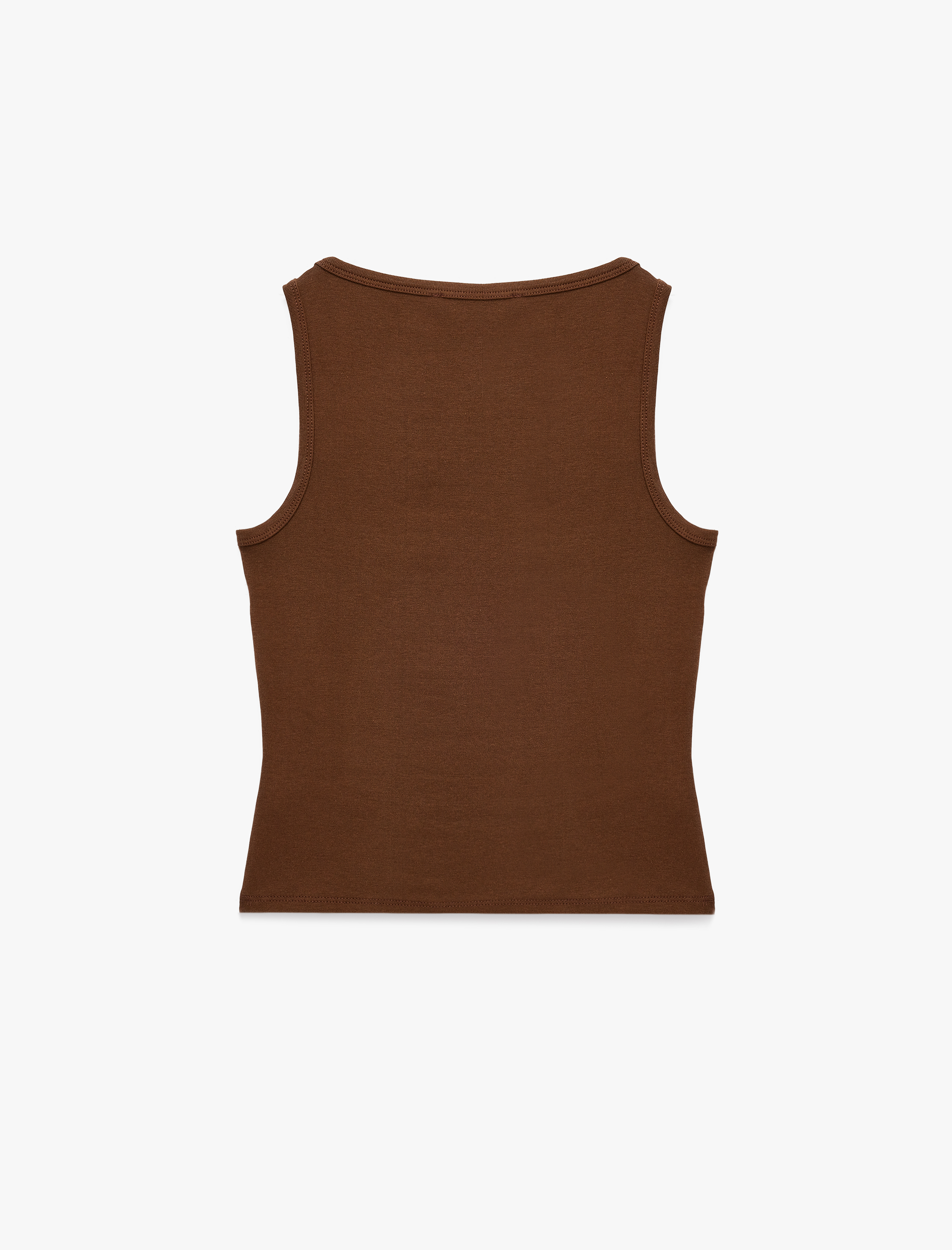   Modal Karışımlı Slim Fit Kare Yaka Kolsuz Bluz
