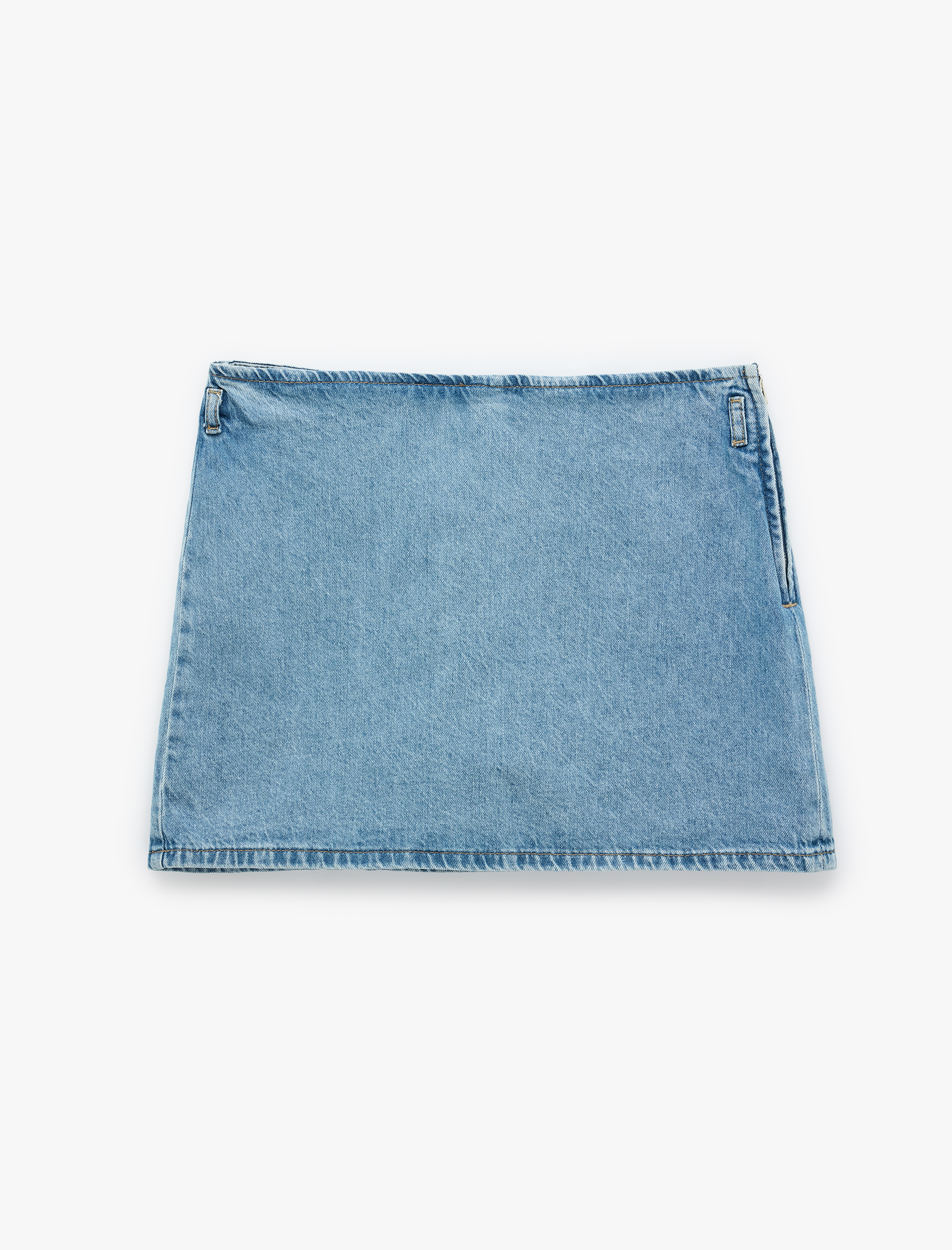   Pamuklu Fermuarlı Relax Fit Mini Denim Şort Etek