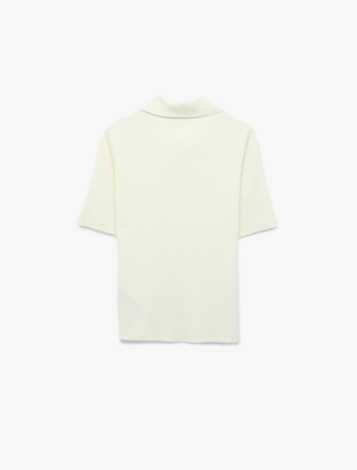  Regular Fit Kısa Kollu Polo Yaka Triko Kazak