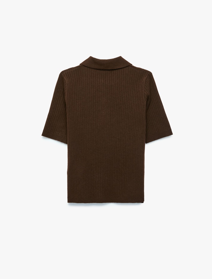  Regular Fit Kısa Kollu Polo Yaka Triko Kazak
