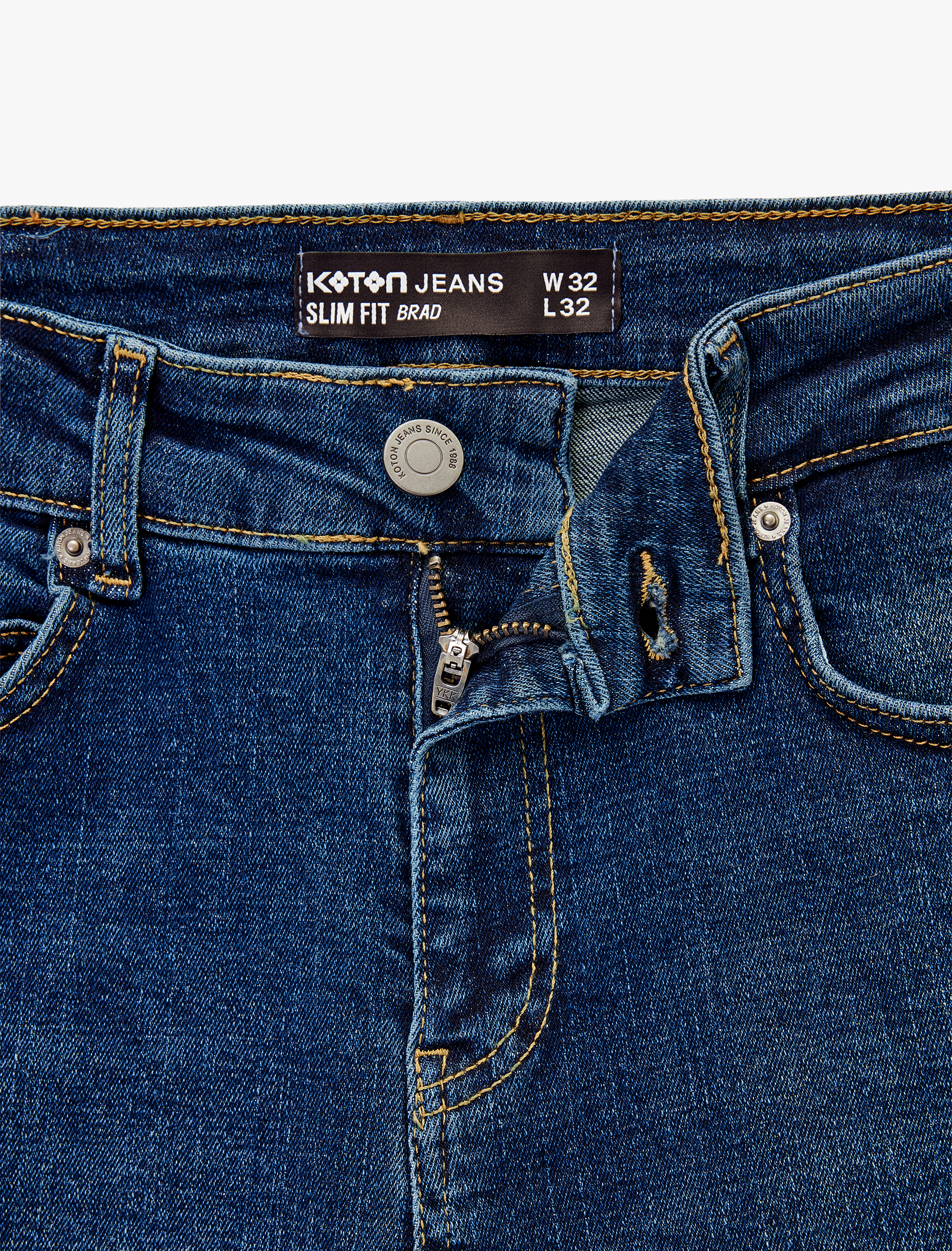   Normal Bel Cepli Pamuklu Slim Fit Jean Pantolon - Brad Jean