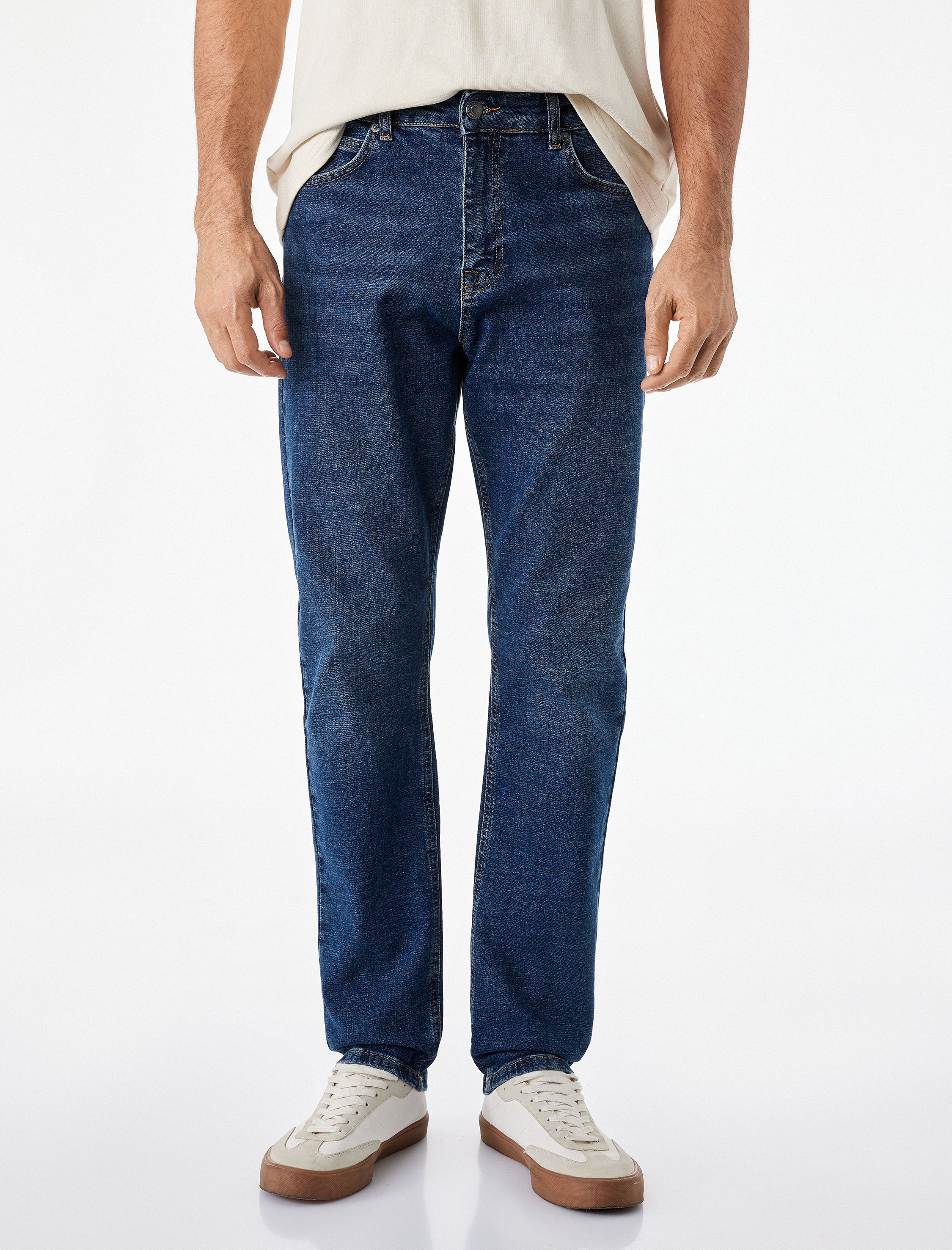   Normal Bel Cepli Pamuklu Slim Fit Jean Pantolon - Brad Jean