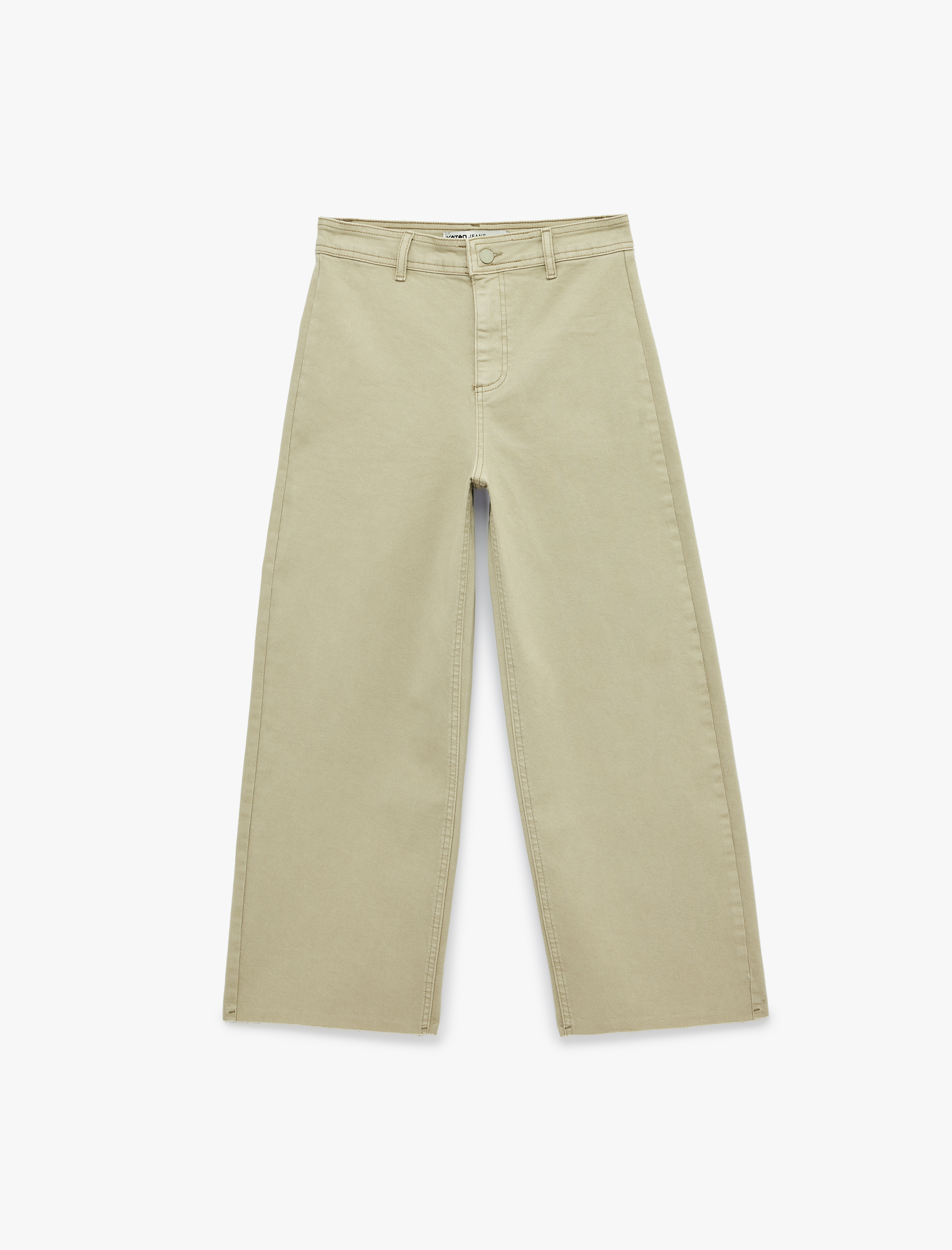   Cepli Rahat Kalıp Kesik Paça Yüksek Bel  Jean Pantolon - Culoette Jean