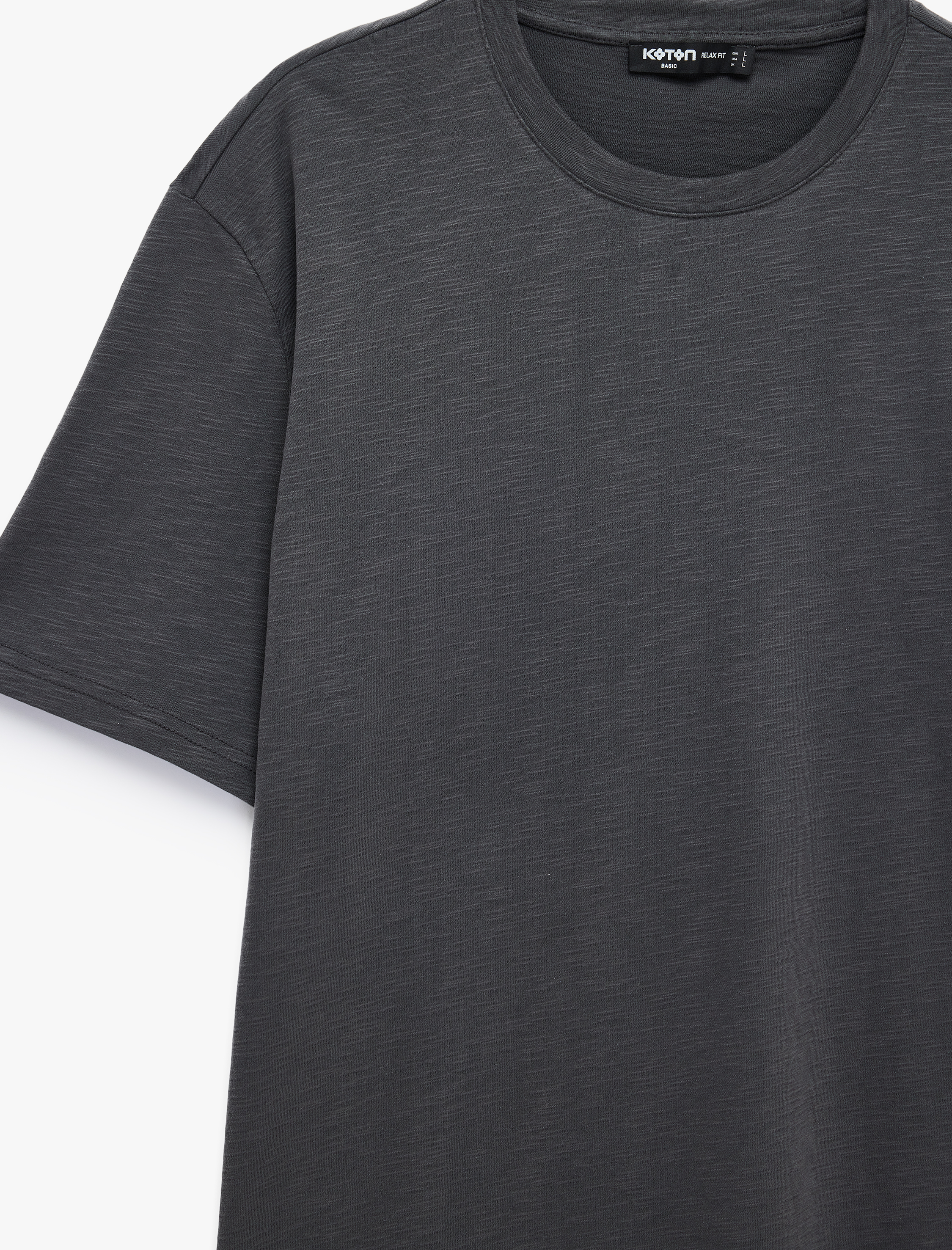   Pamuklu Kısa Kollu Bisiklet Yaka Basic Oversize Tişört