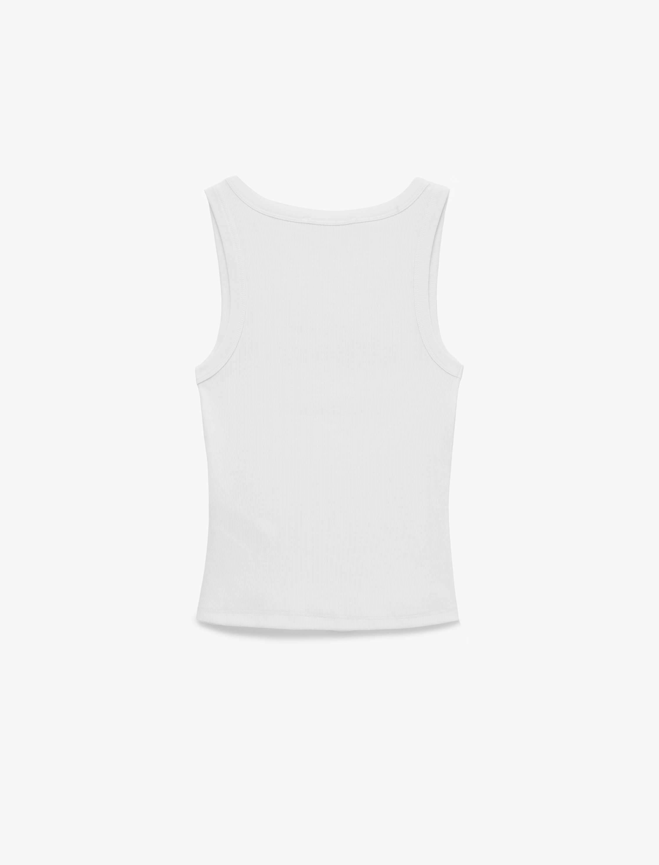   Pamuklu Slim Fit U Yaka Ribanalı Atlet Bluz
