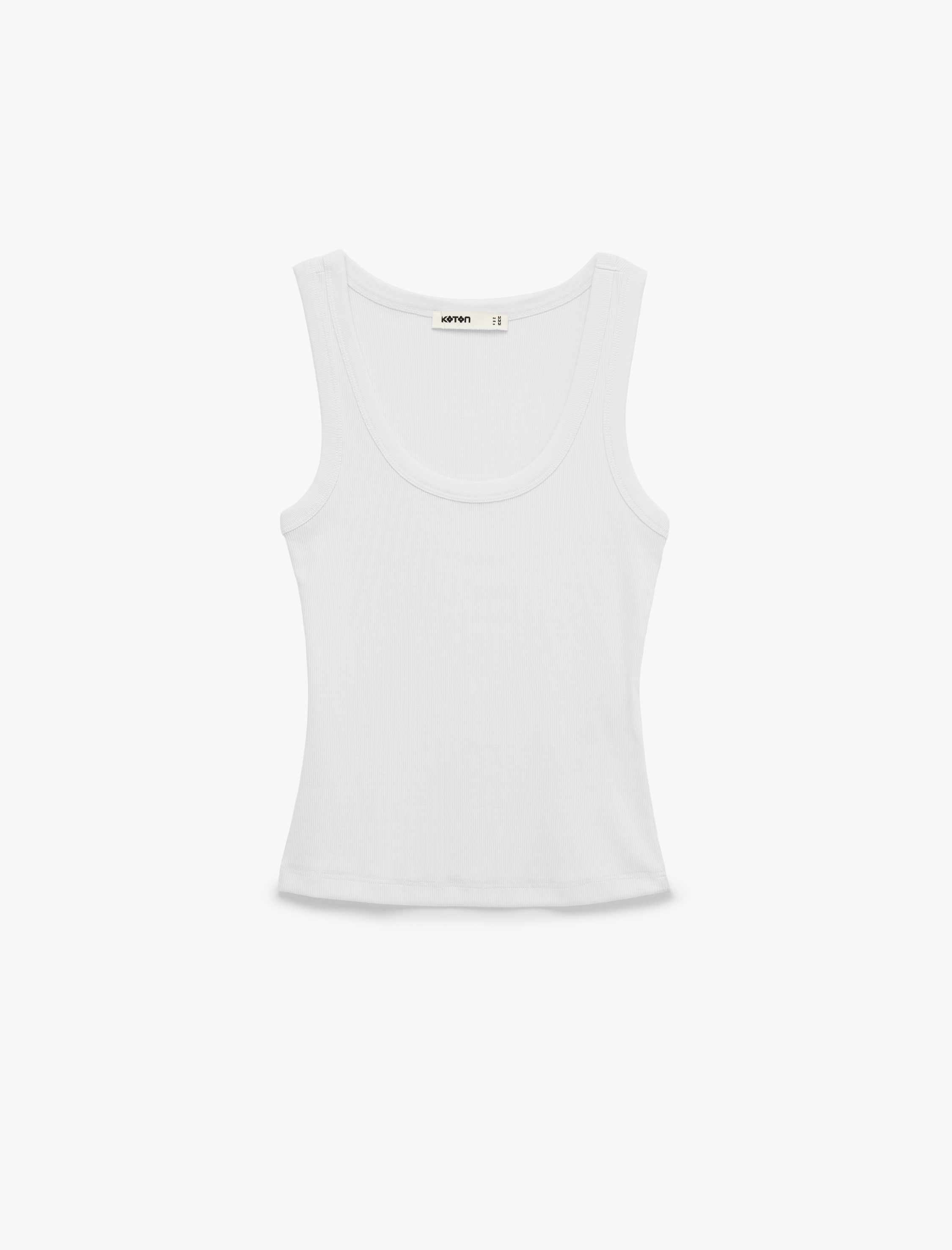   Pamuklu Slim Fit U Yaka Ribanalı Atlet Bluz