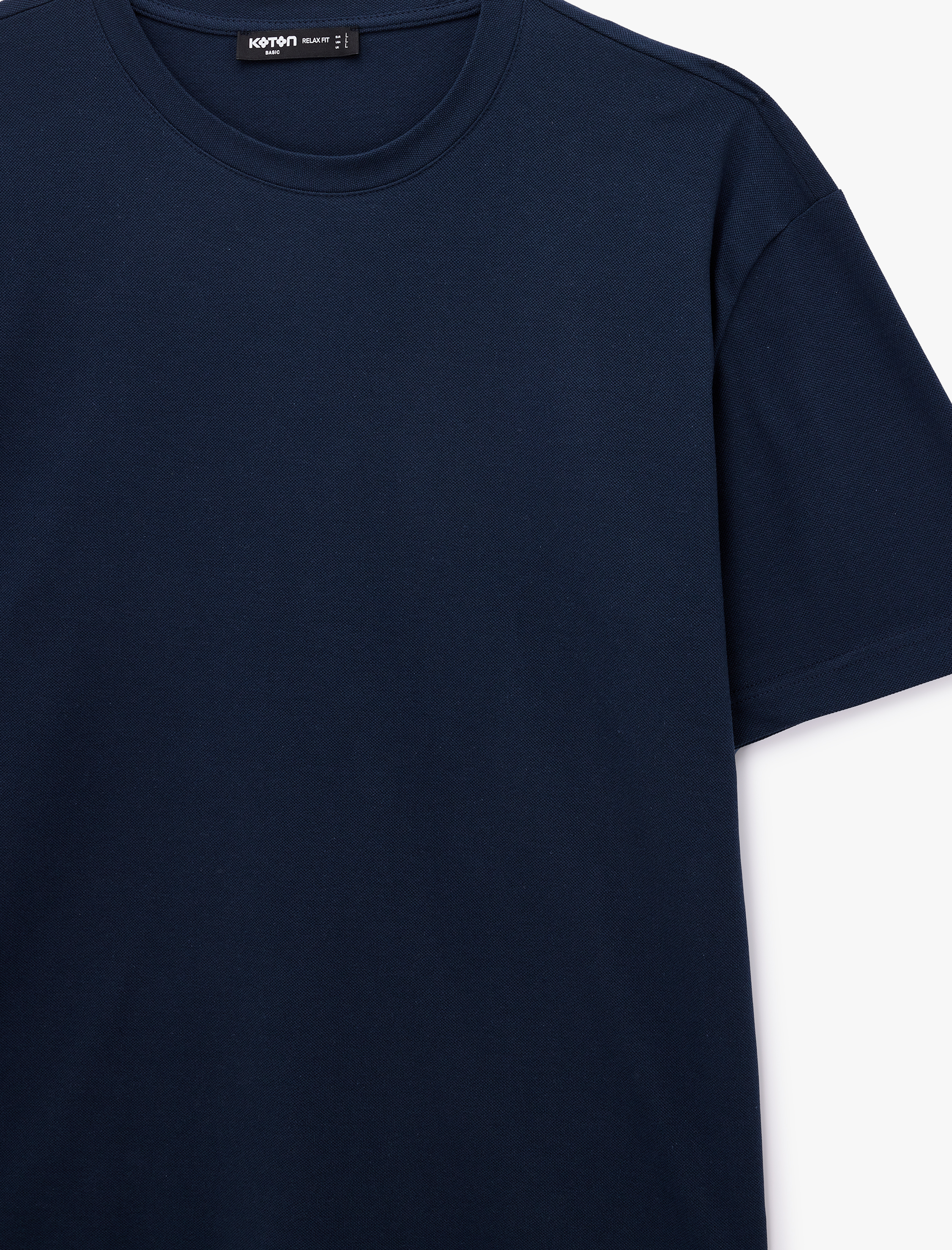   Pamuklu Kısa Kollu Bisiklet Yaka Basic Oversize Tişört