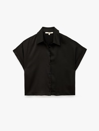 Regular Fit Kısa Kollu Saten Gömlek