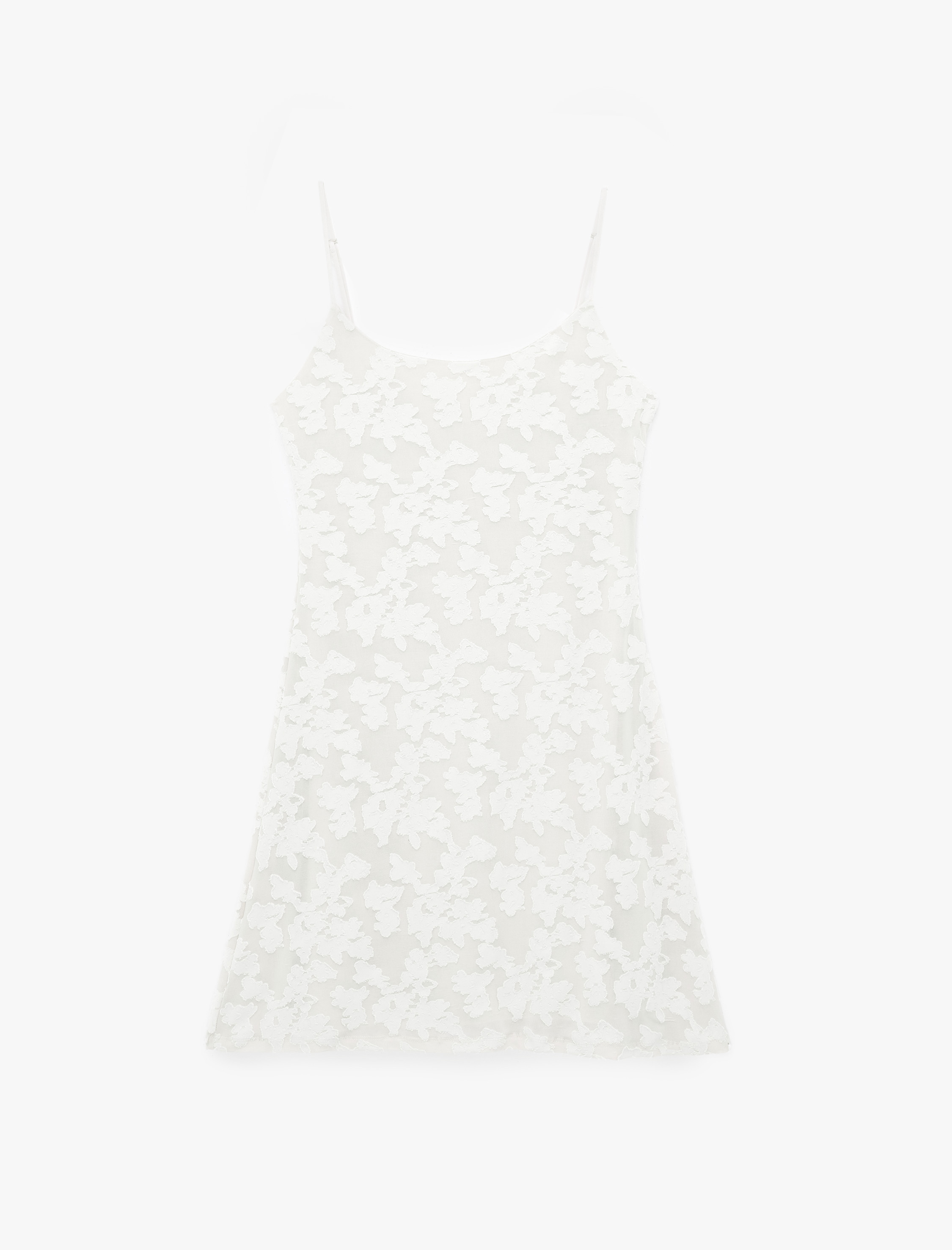   Slim Fit İnce Askılı Dantelli Tül Mini Elbise
