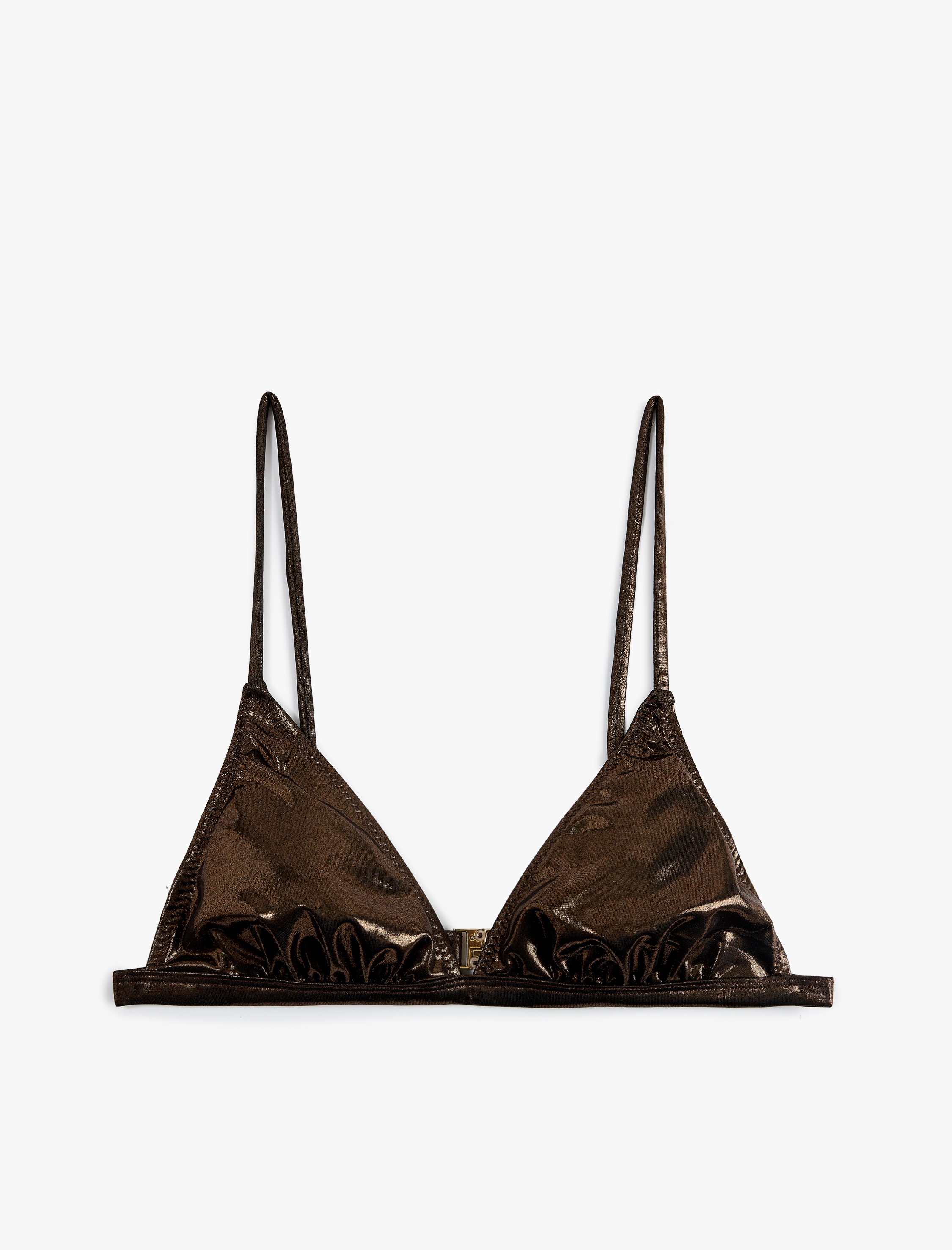   Varak Baskılı Parlak Bralet Bikini Üstü